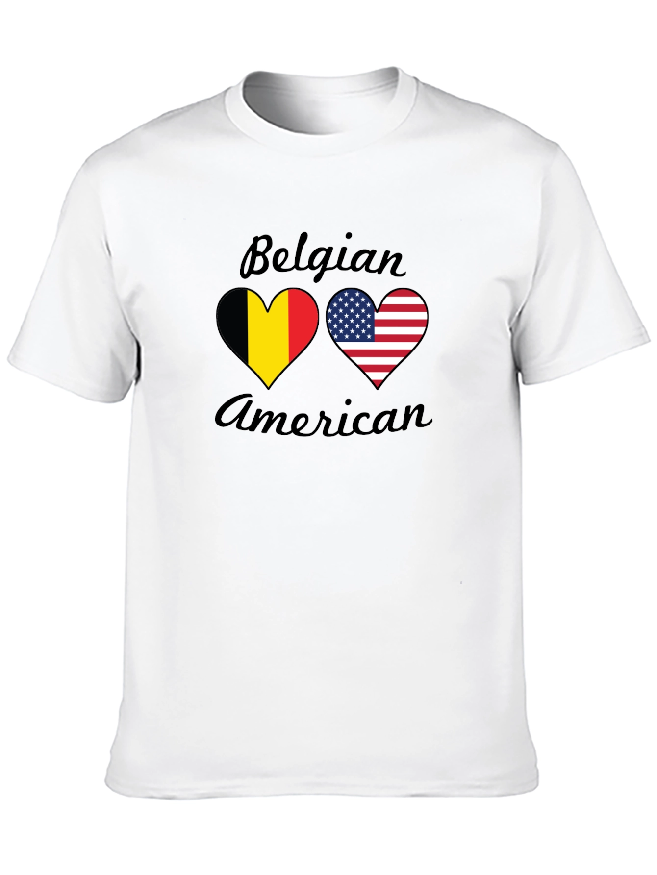 Belgian American Flag Heart T-Shirt