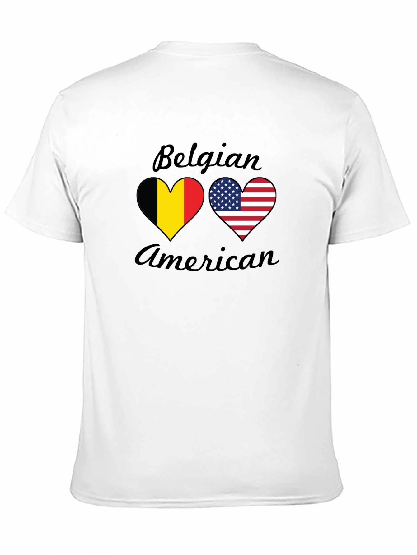 Belgian American Flag Heart T-Shirt