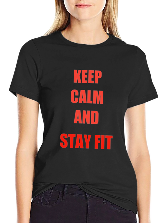 Keep Calm and Stay Fit Black T-Shirt