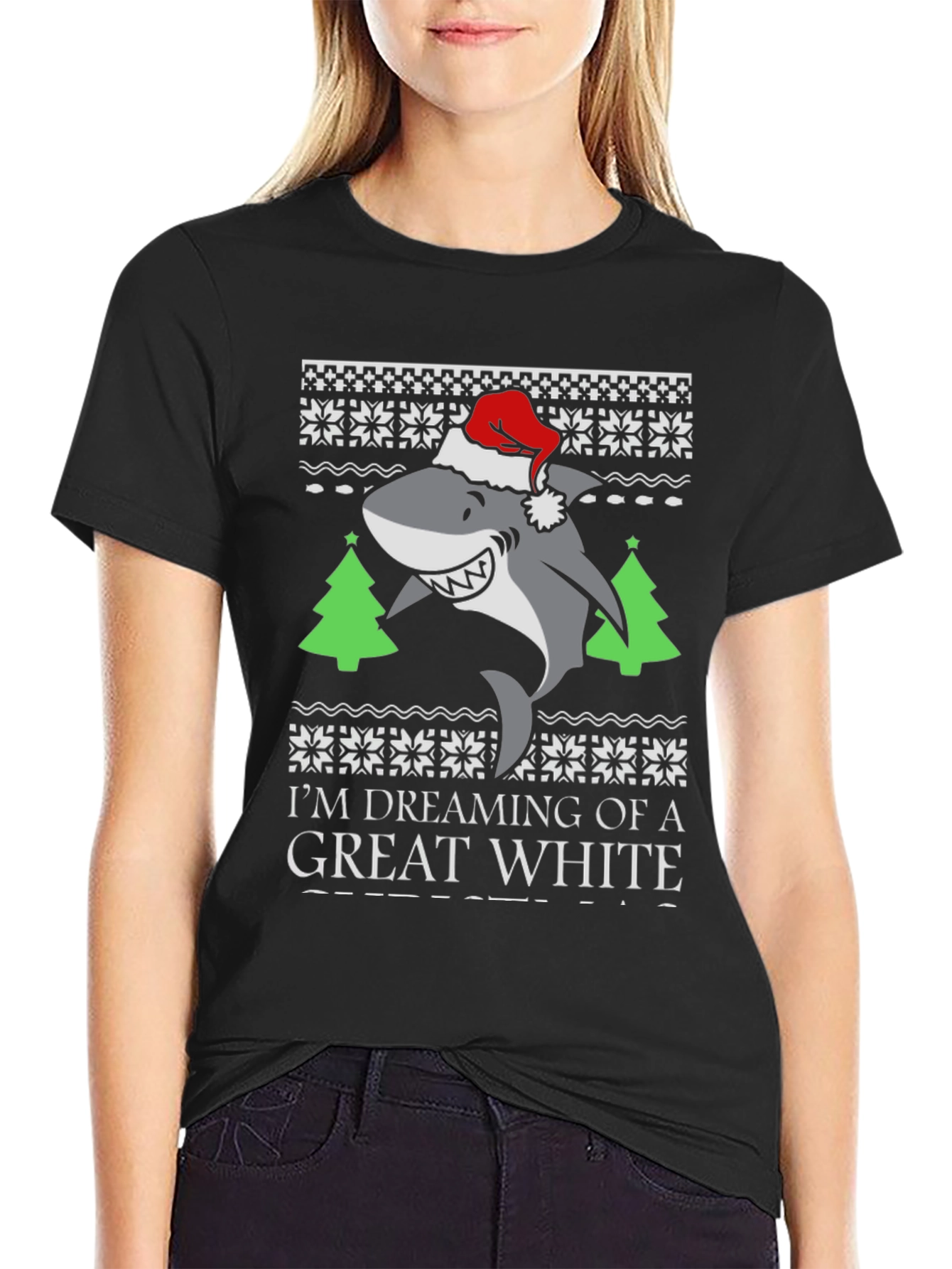 Great White Shark Christmas T-Shirt