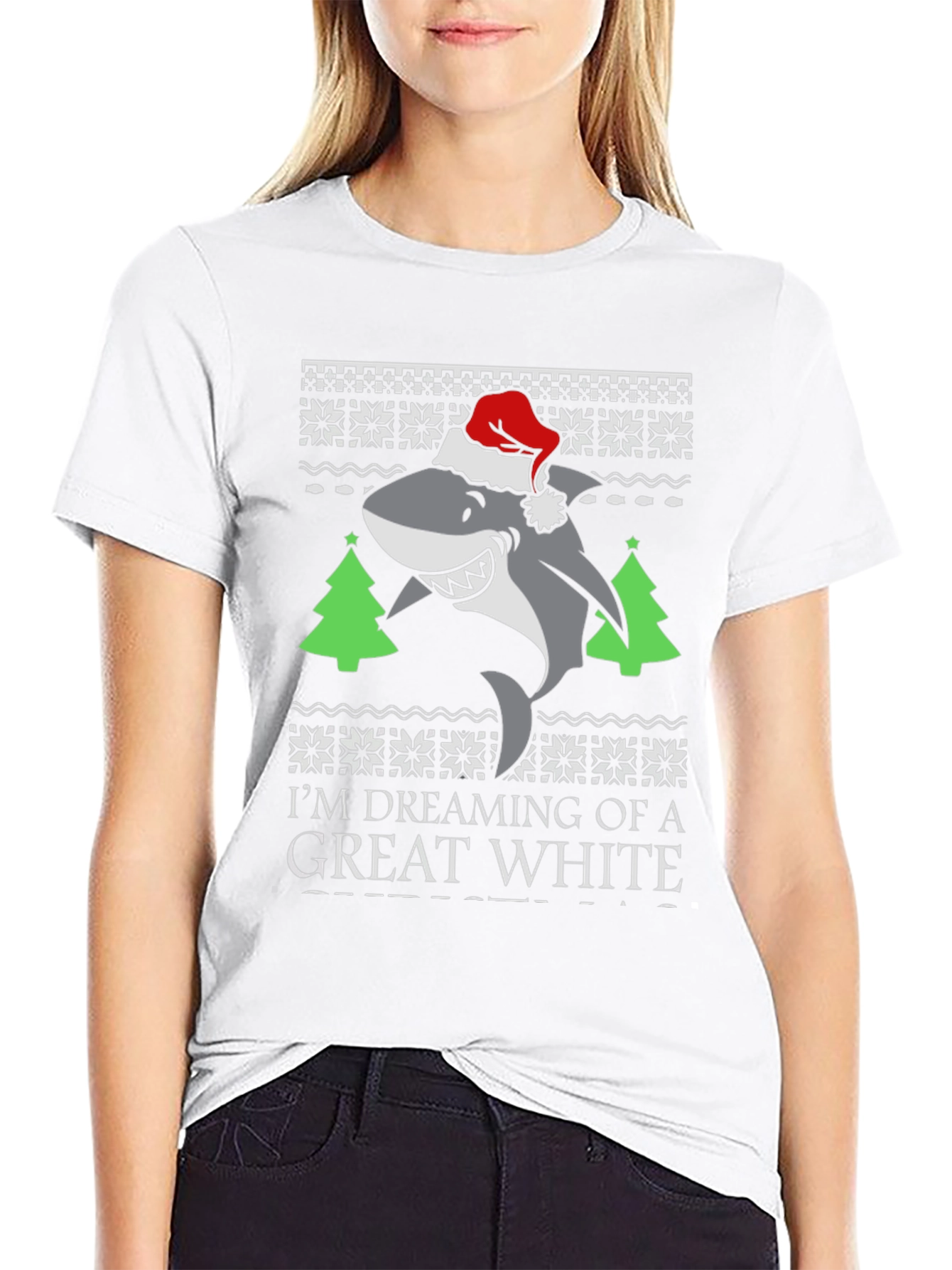 Great White Shark Christmas T-Shirt