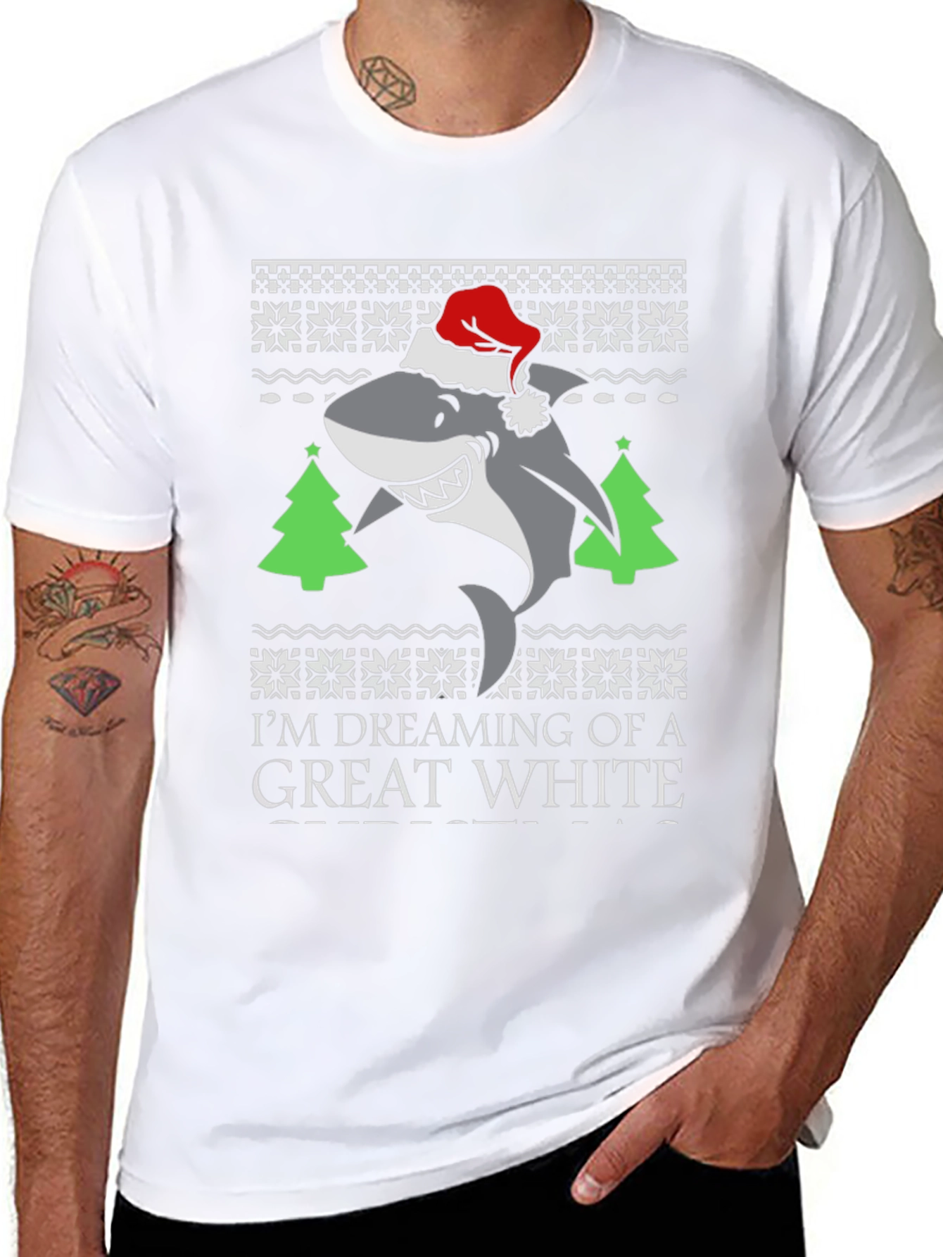 Great White Shark Christmas T-Shirt