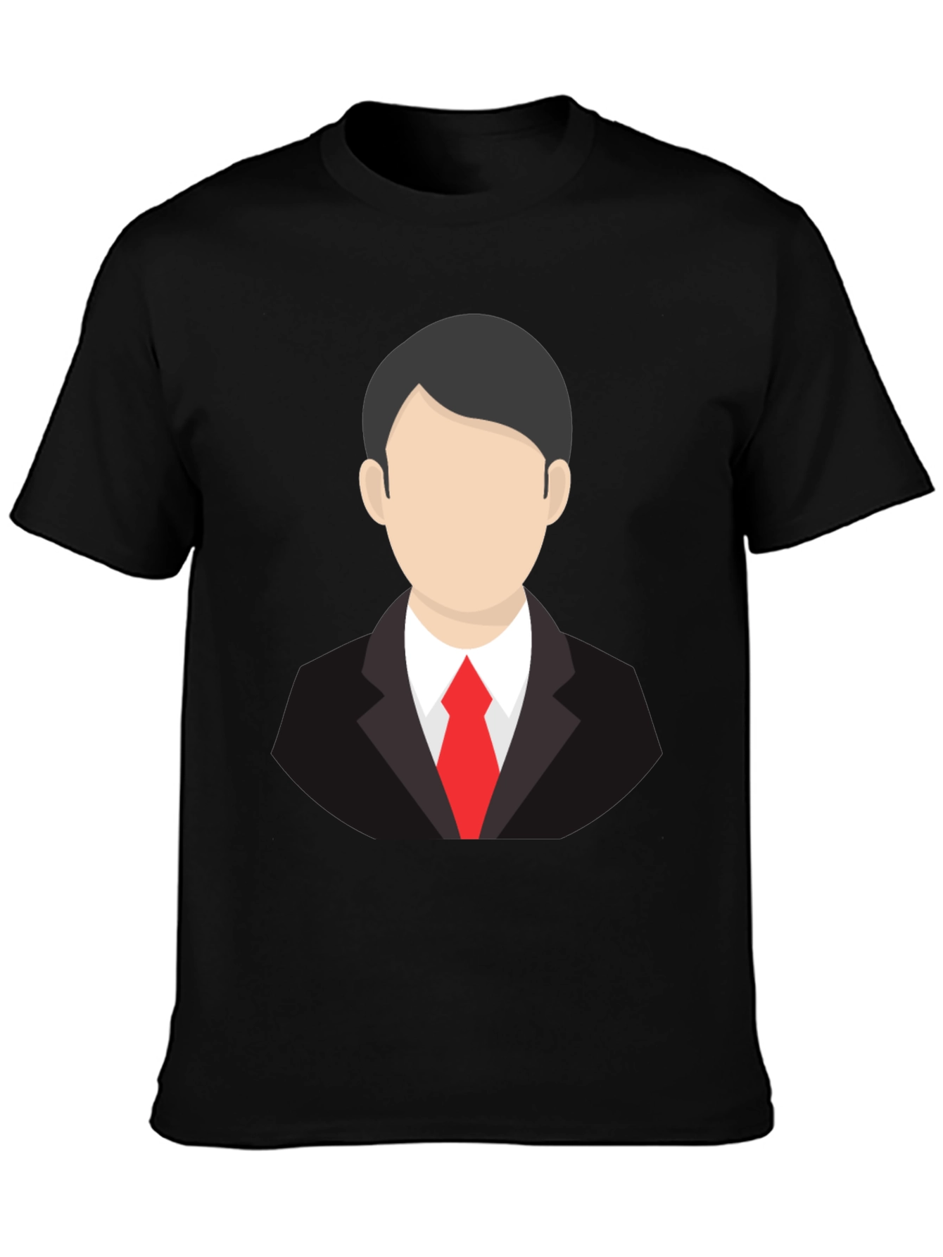 Mens Black T-Shirt with Business Suit Graphic