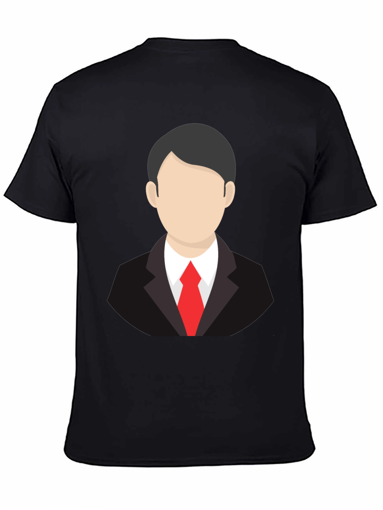 Mens Black T-Shirt with Business Suit Graphic