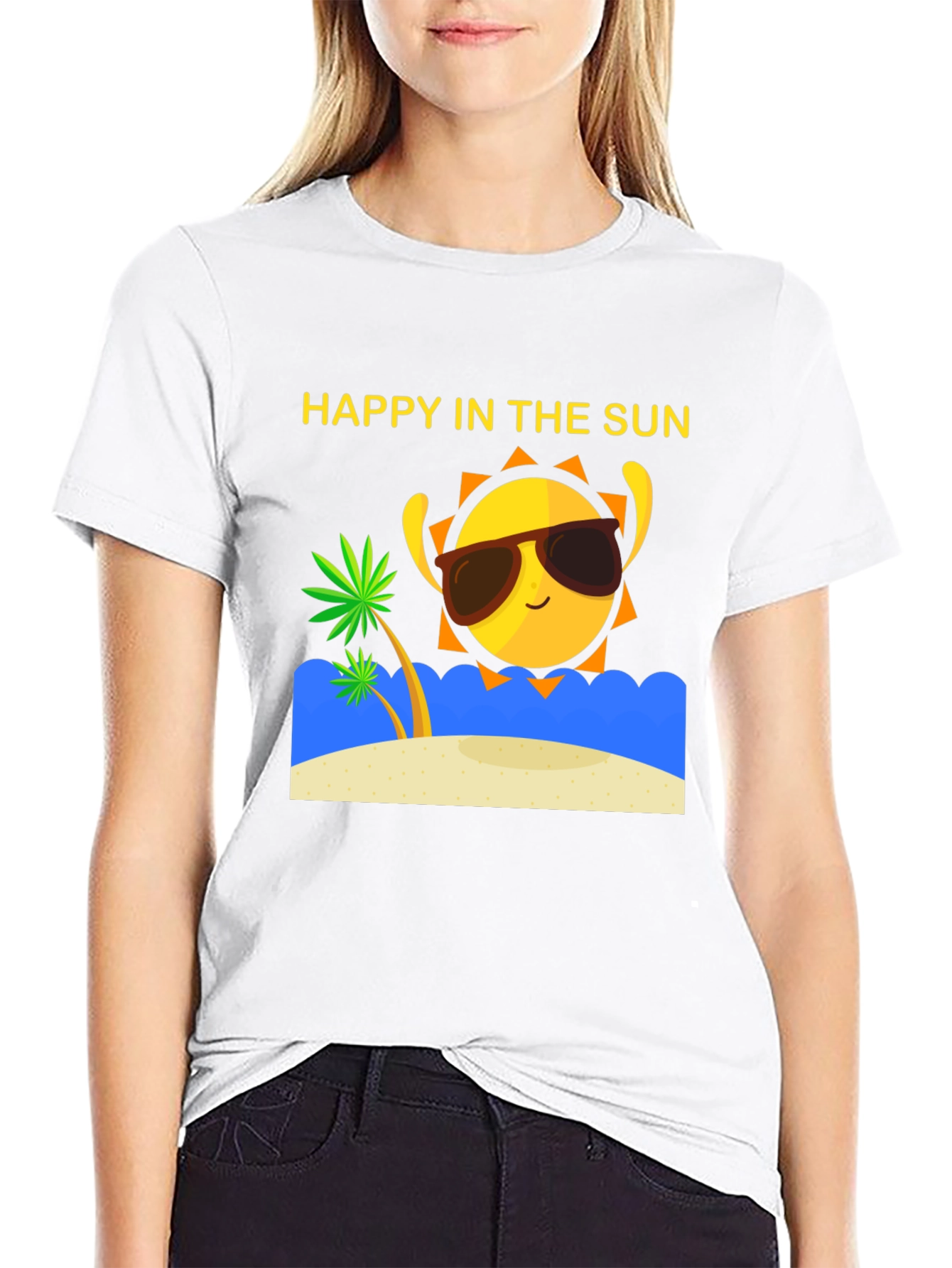 Happy in the Sun T-Shirt - Summer Beach Vibes!