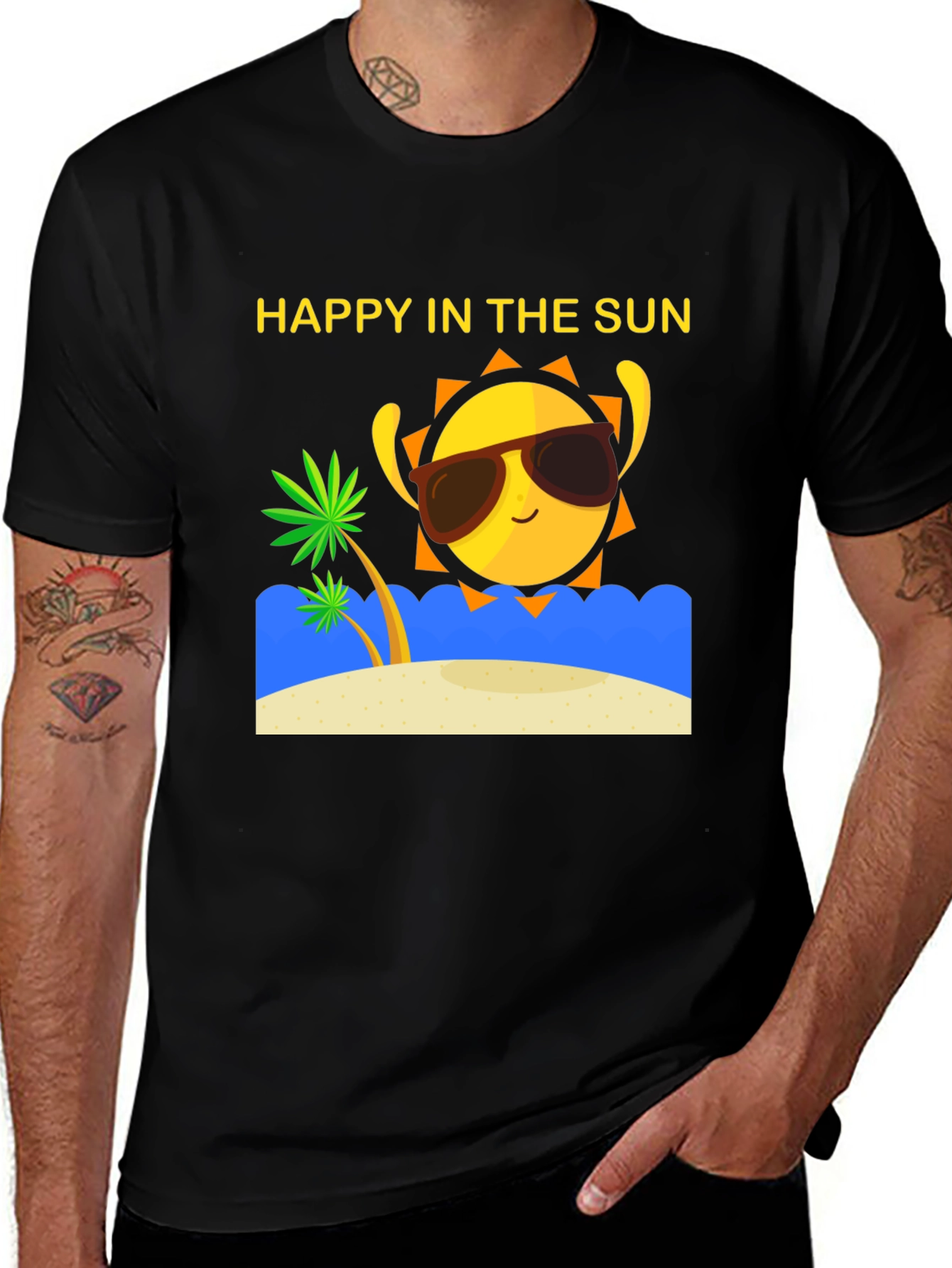 Happy in the Sun T-Shirt - Summer Beach Vibes!
