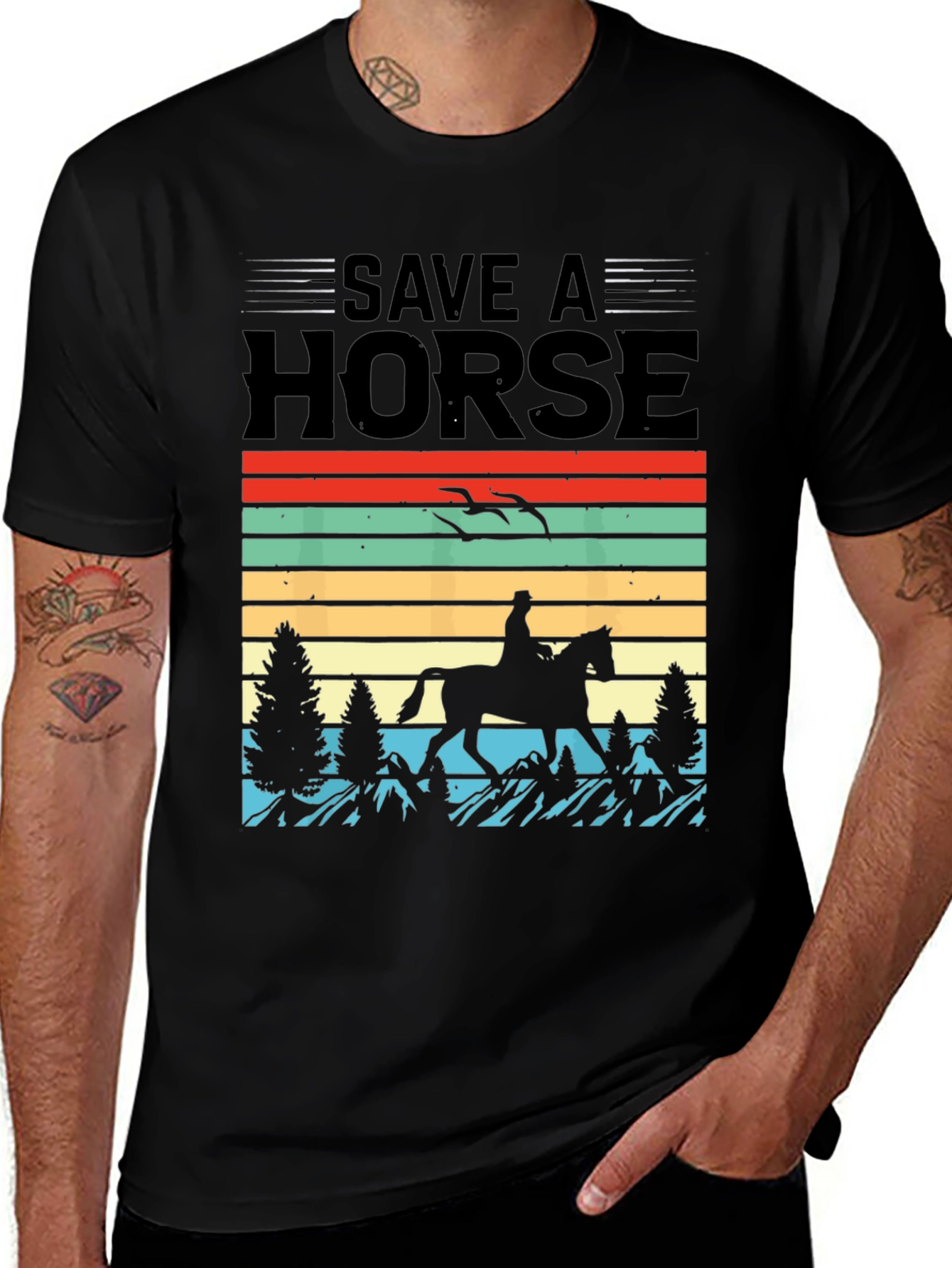 Save a Horse T-Shirt: Retro Equestrian Tee