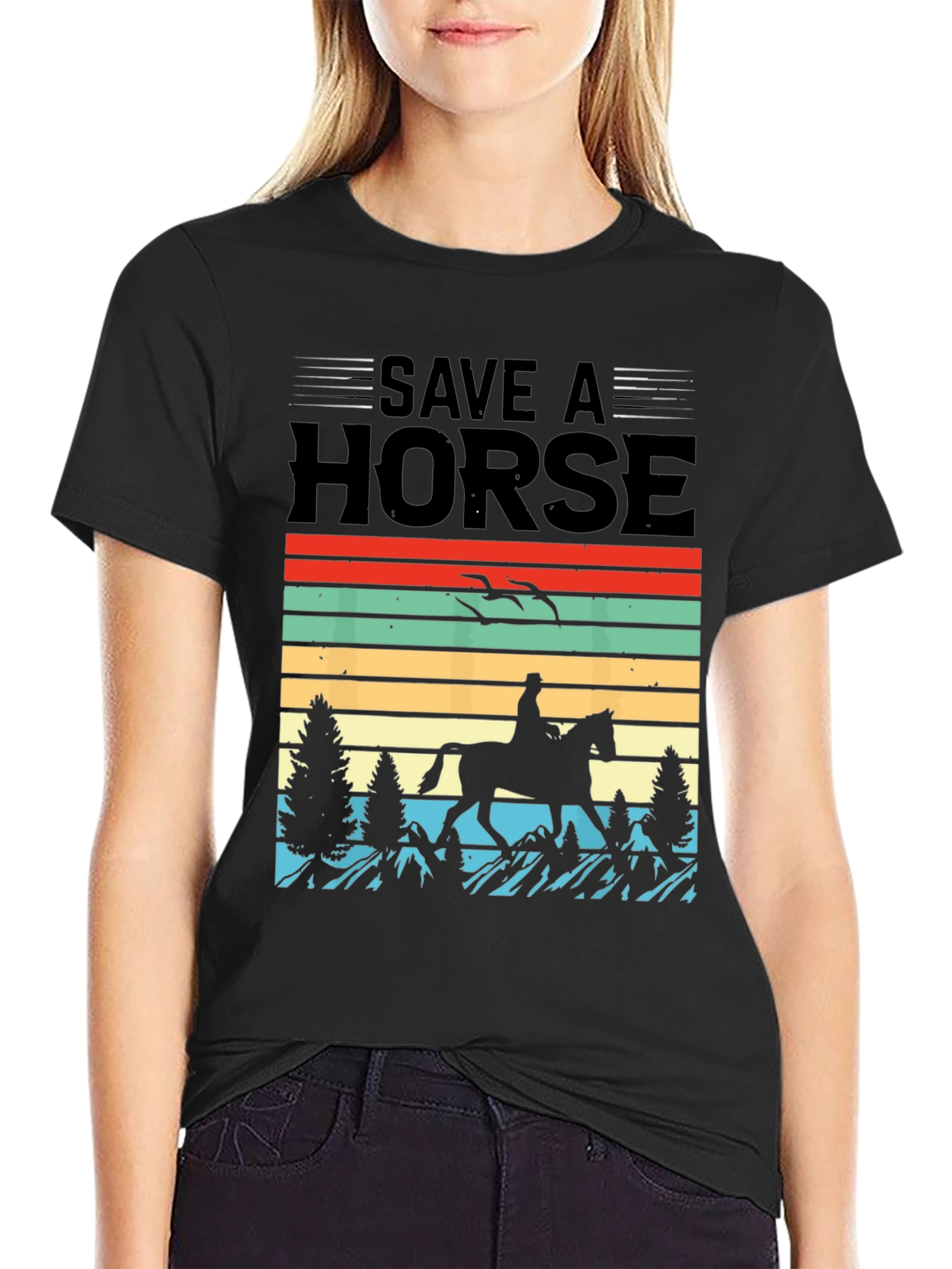 Save a Horse T-Shirt: Retro Equestrian Tee