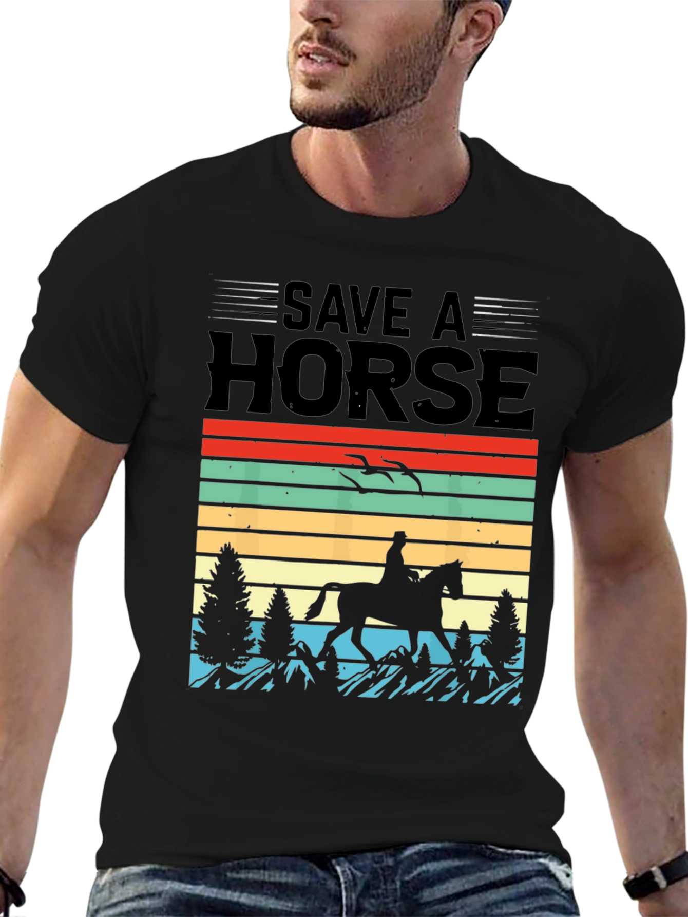Save a Horse T-Shirt: Retro Equestrian Tee