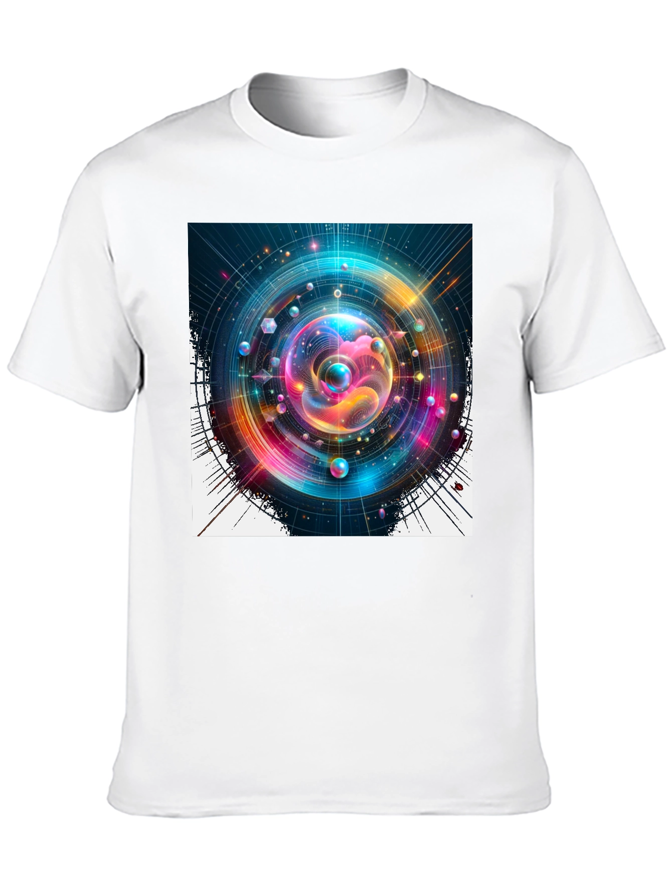 Abstract Universe Graphic Black T-Shirt