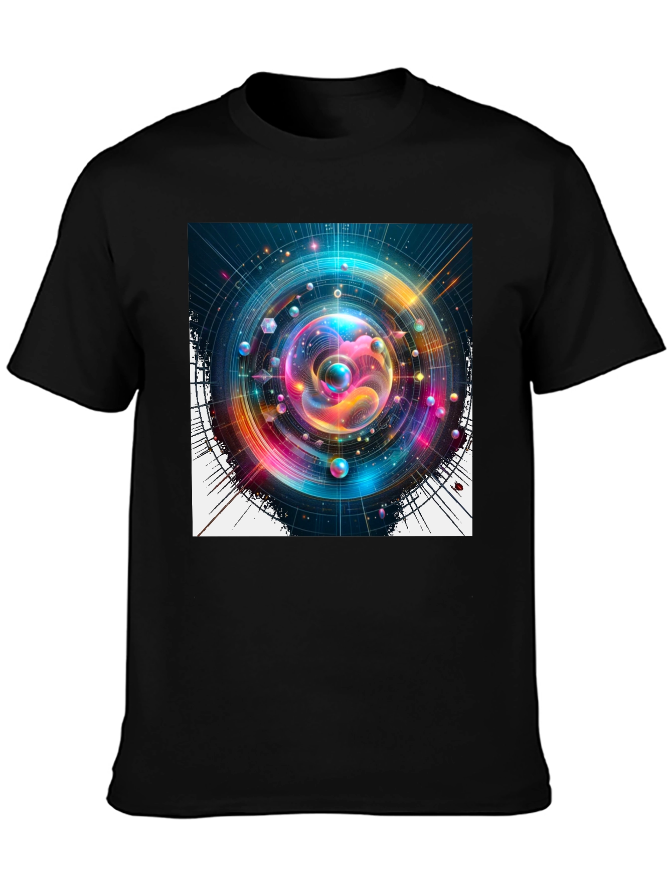 Abstract Universe Graphic Black T-Shirt
