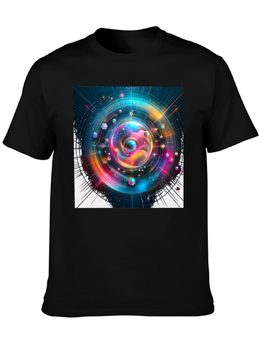 Abstract Universe Graphic Black T-Shirt