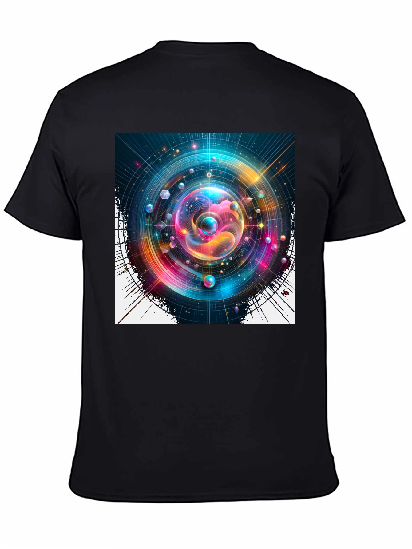 Abstract Universe Graphic Black T-Shirt