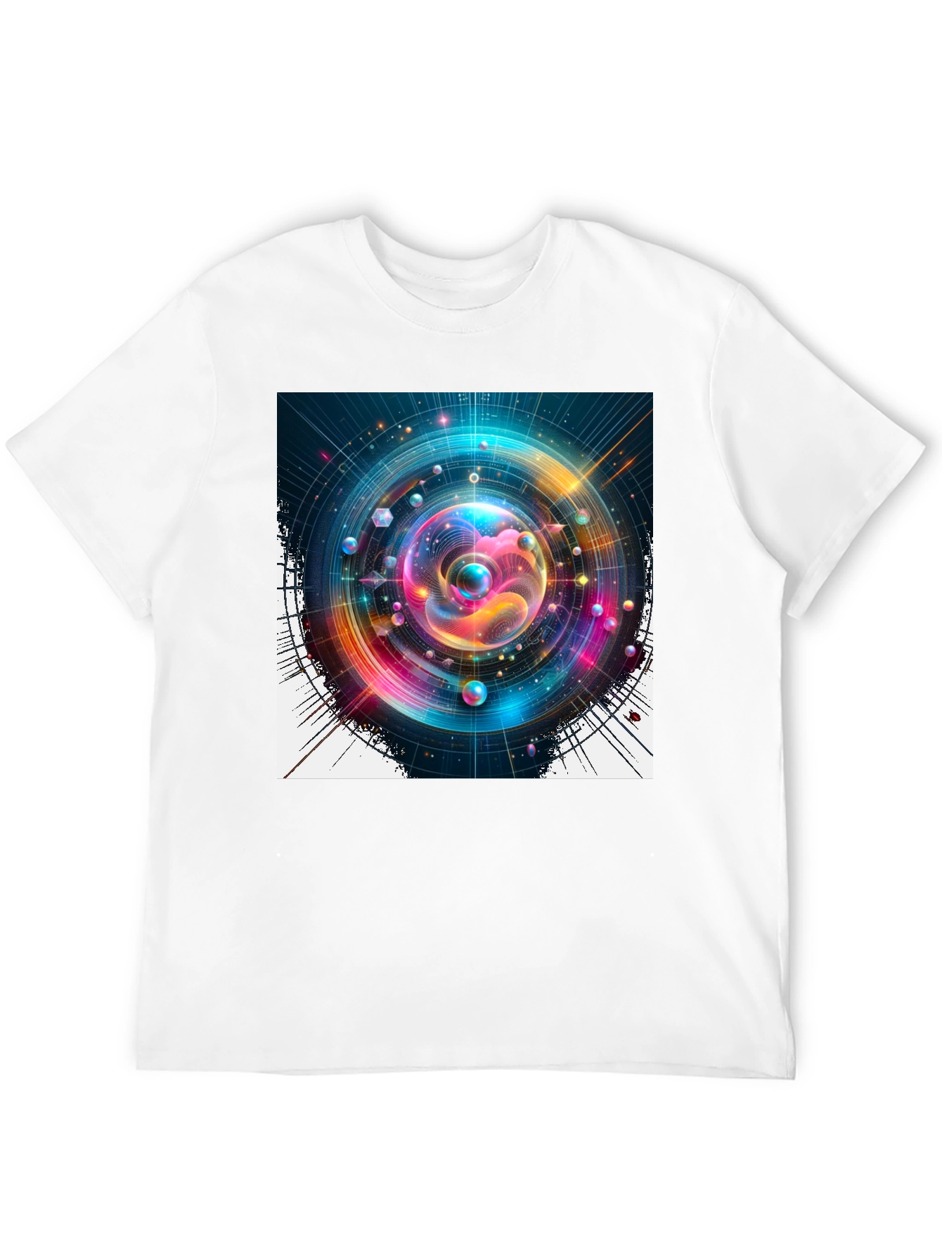 Abstract Universe Graphic Black T-Shirt