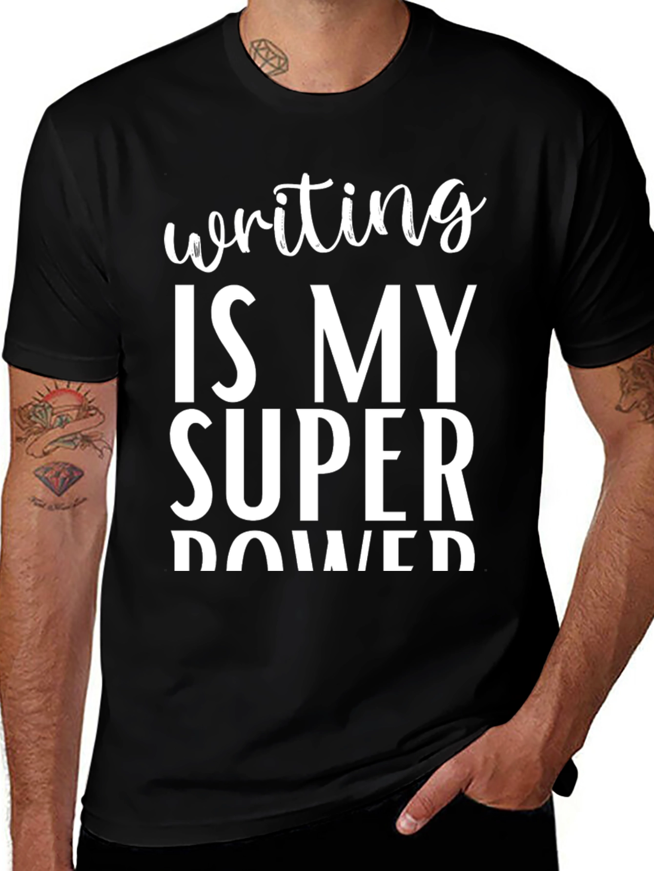 Writing is My Super Power Graphic Tee