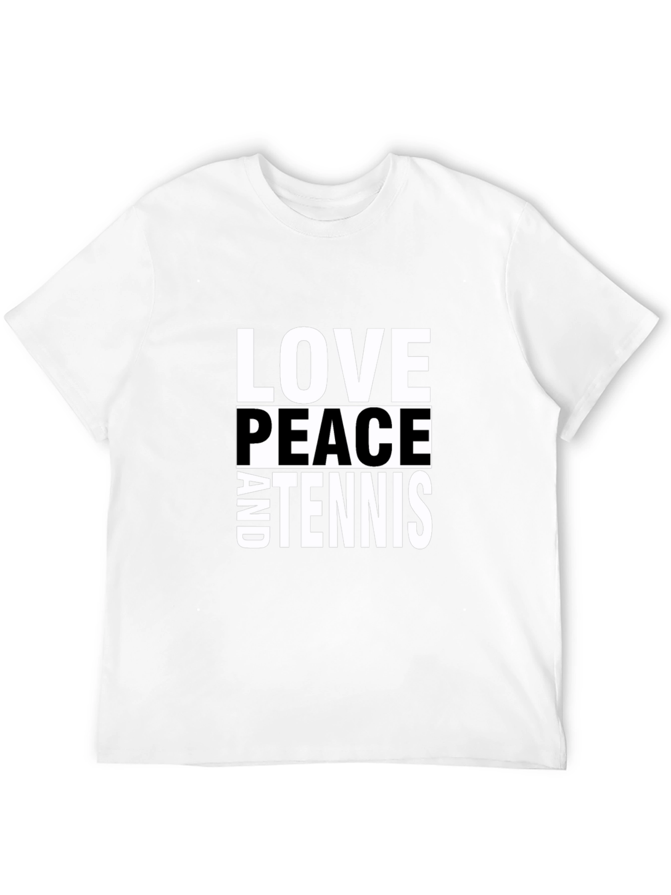 Love Peace and Tennis Black T-Shirt