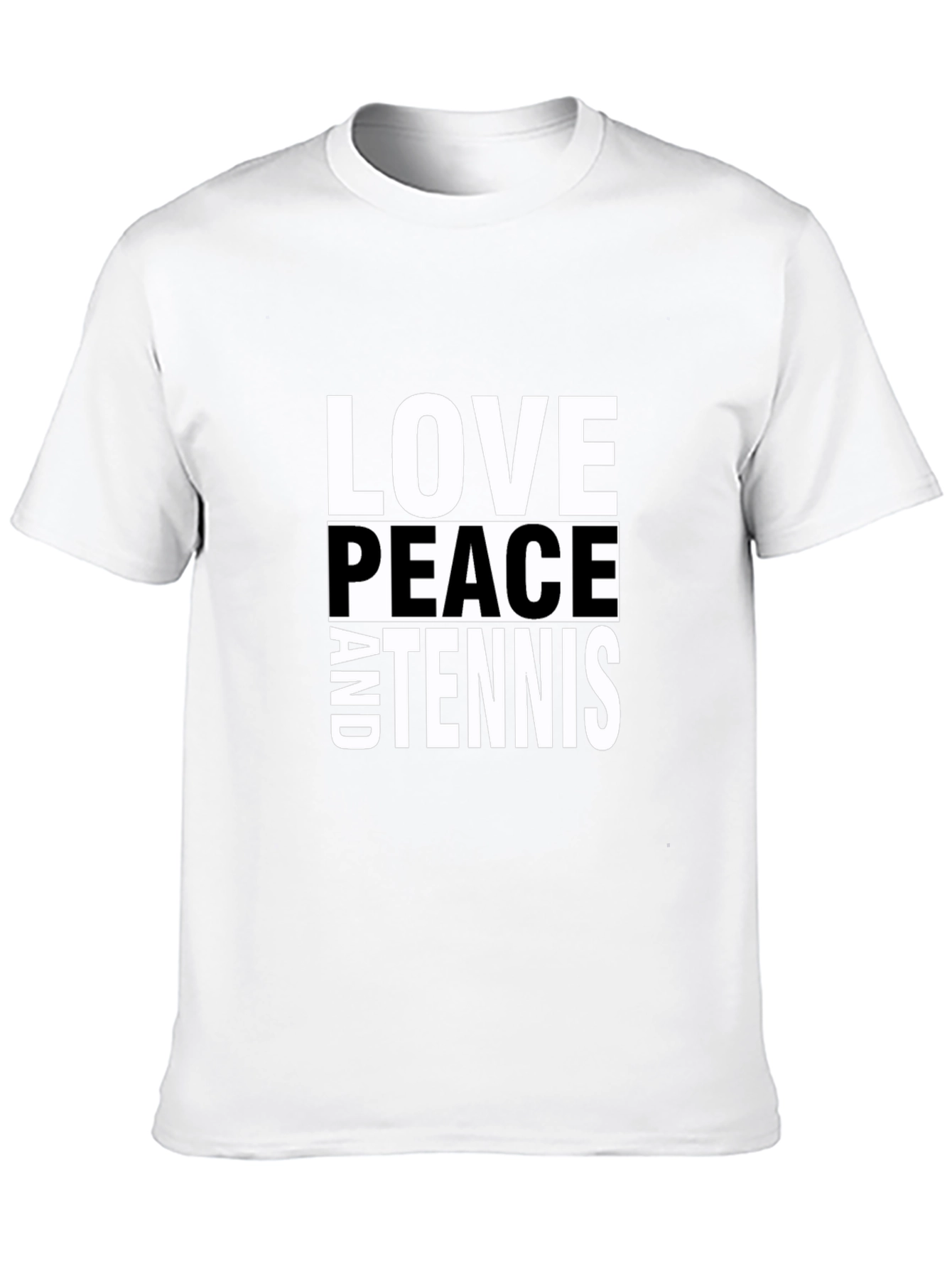 Love Peace and Tennis Black T-Shirt