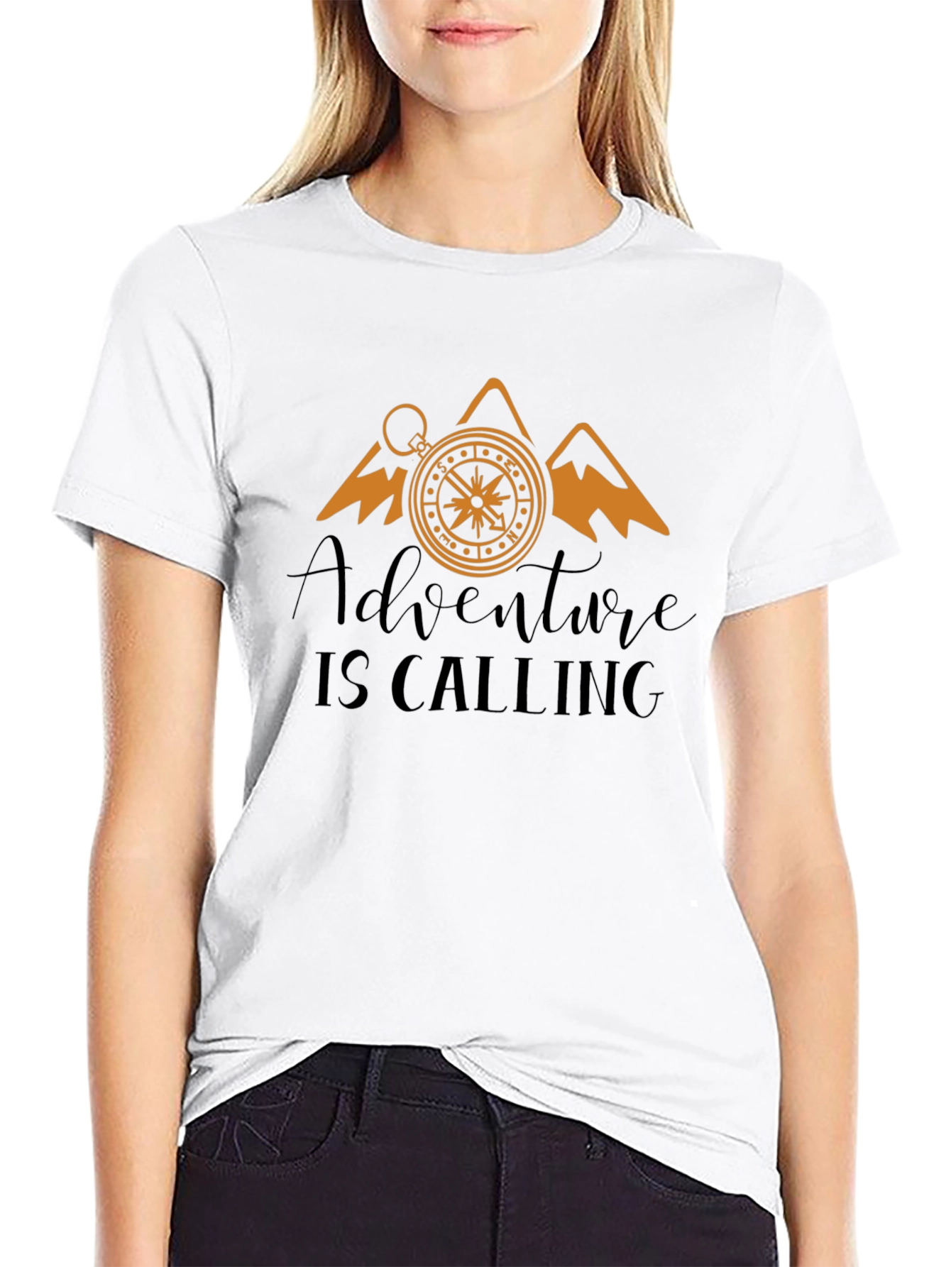 Adventure Calling Black Graphic Tee