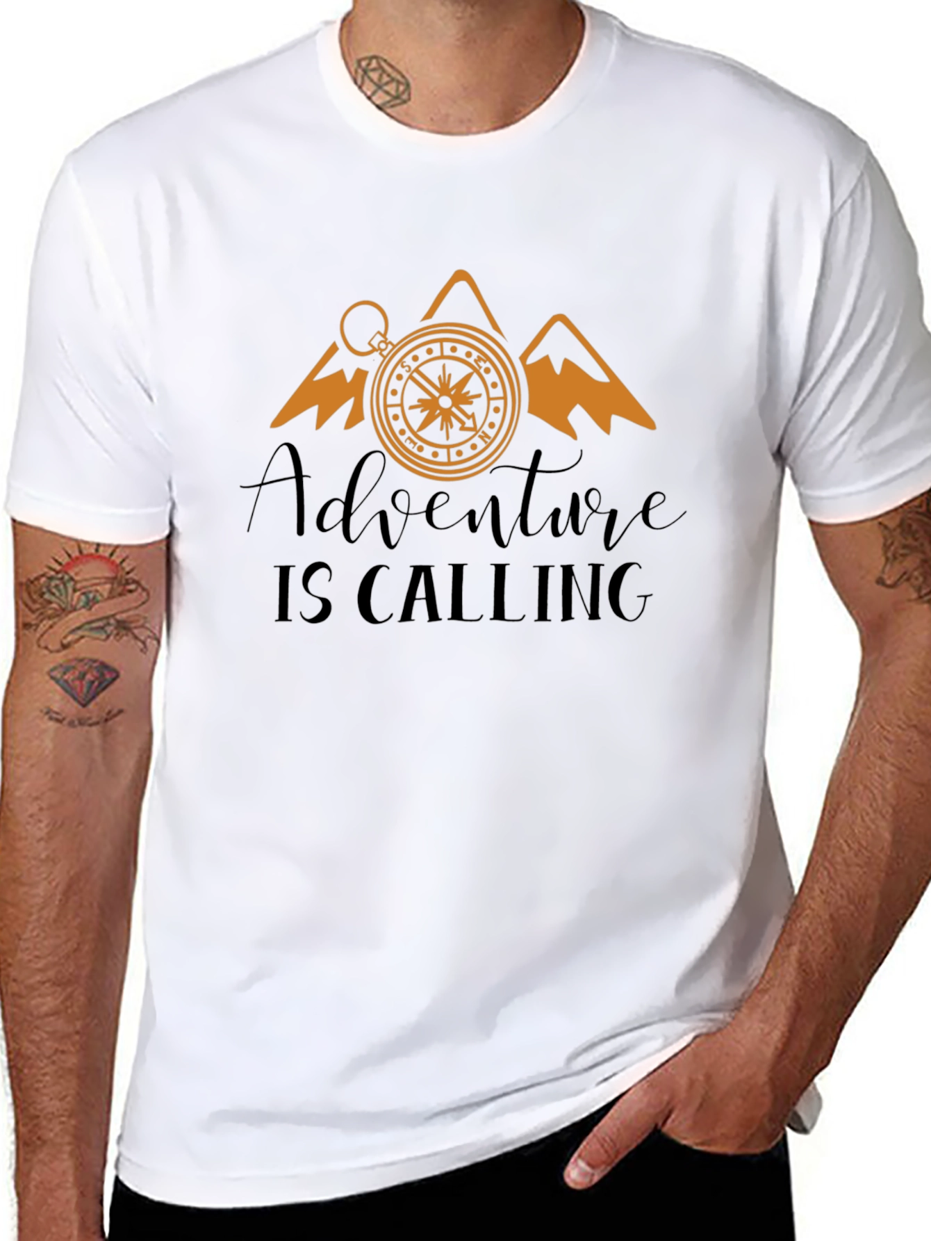Adventure Calling Black Graphic Tee