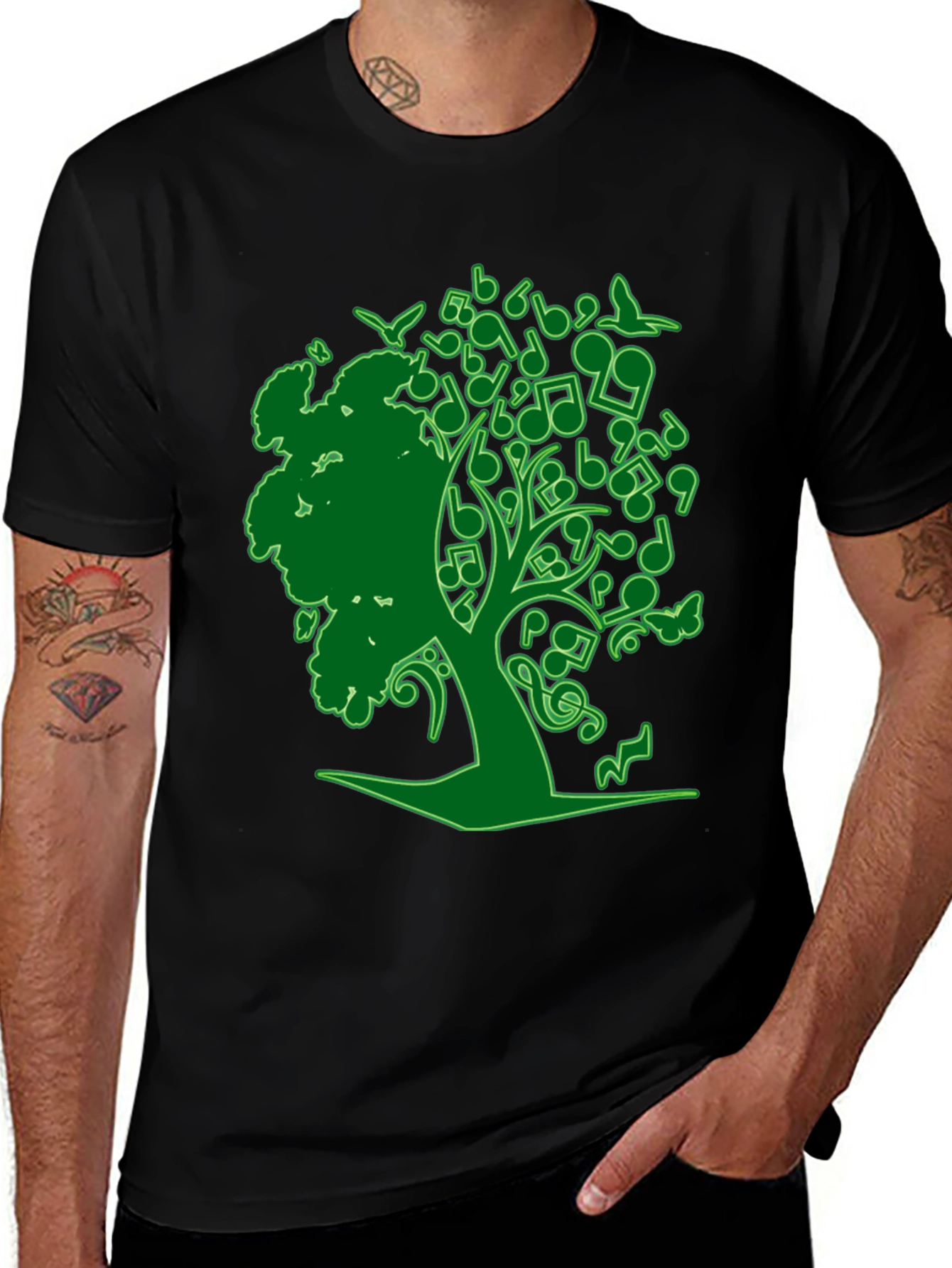 Musical Tree Graphic Tee - Nature Inspired Design