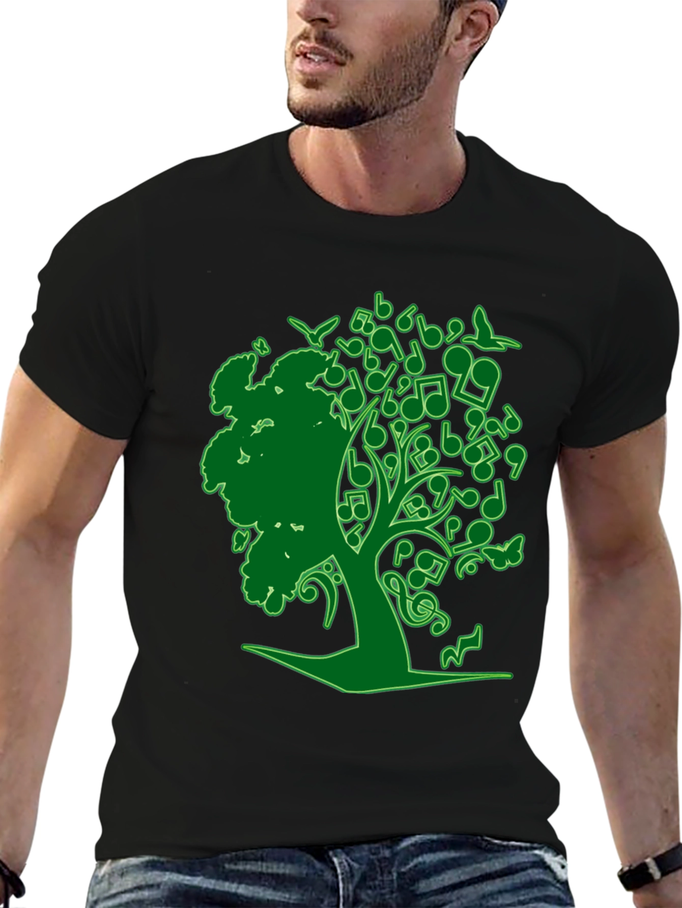 Musical Tree Graphic Tee - Nature Inspired Design