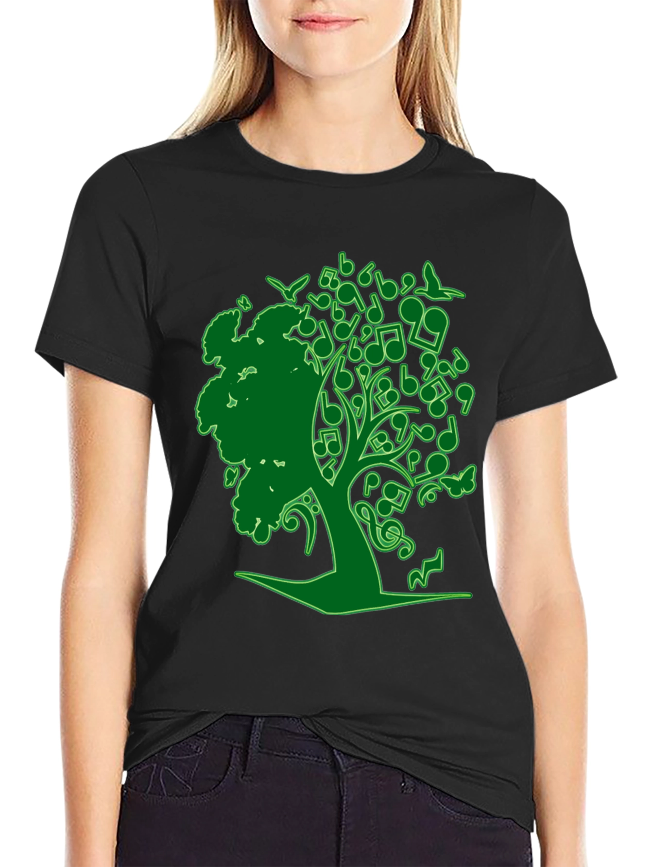 Musical Tree Graphic Tee - Nature Inspired Design