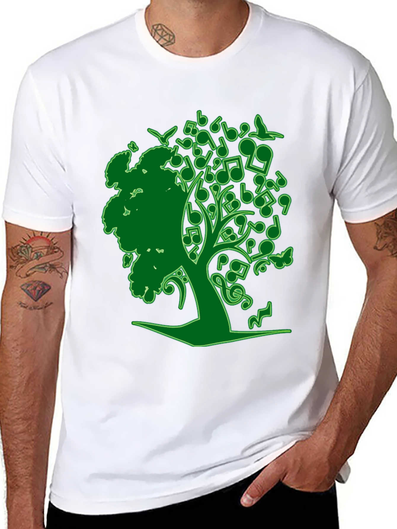 Musical Tree Graphic Tee - Nature Inspired Design