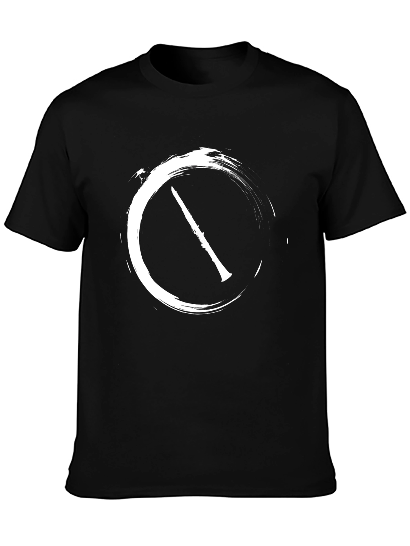 Clarinet Circle Graphic Tee - Black Cotton Casual Shirt