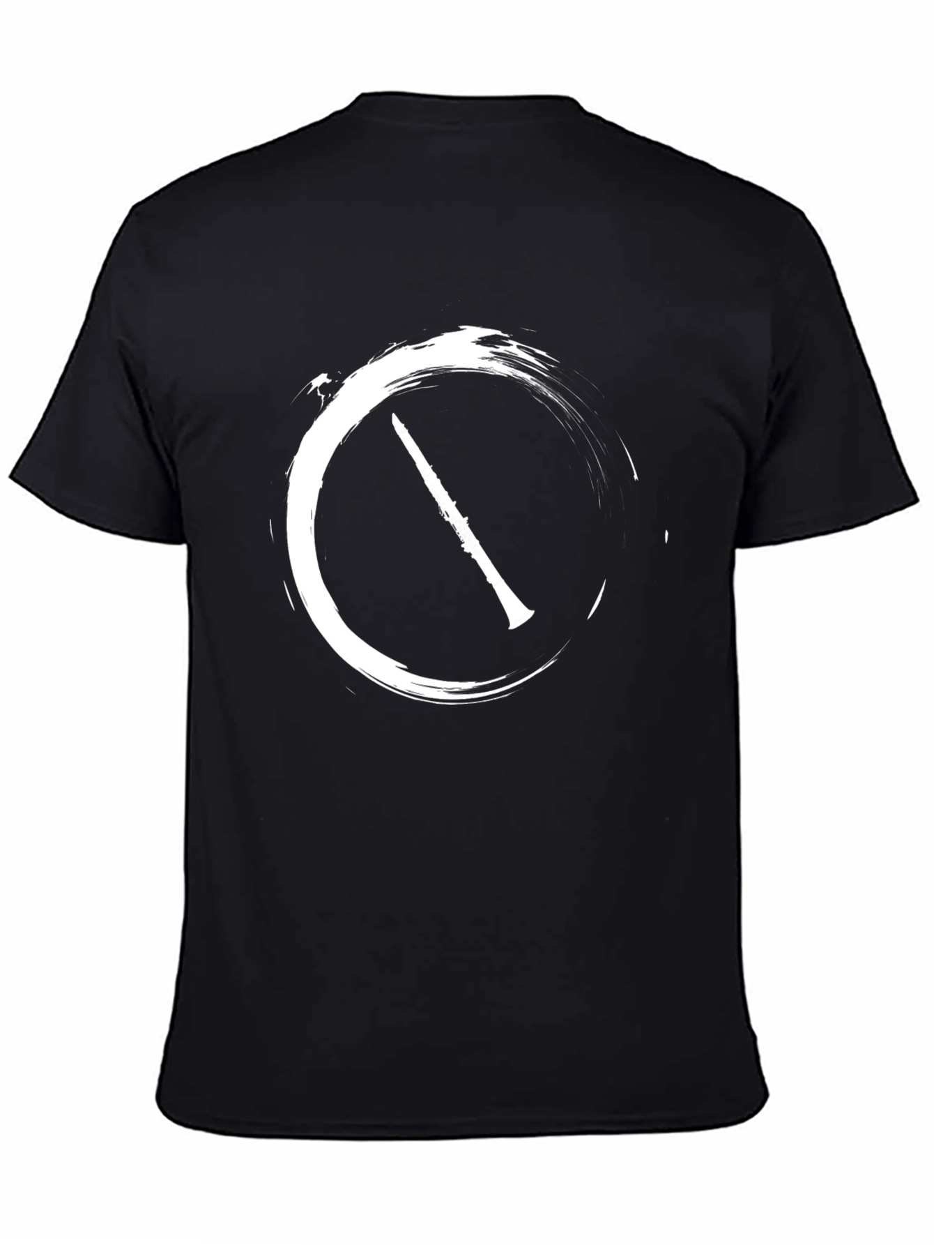 Clarinet Circle Graphic Tee - Black Cotton Casual Shirt