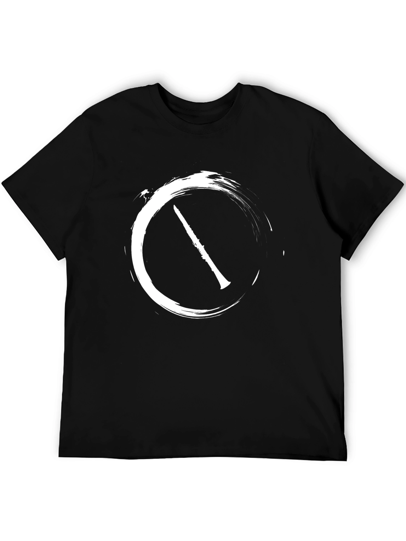 Clarinet Circle Graphic Tee - Black Cotton Casual Shirt