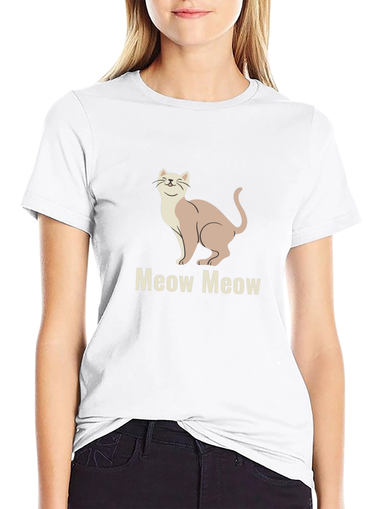 Meow Cat Graphic Tee - Premium Soft Cotton T-Shirt