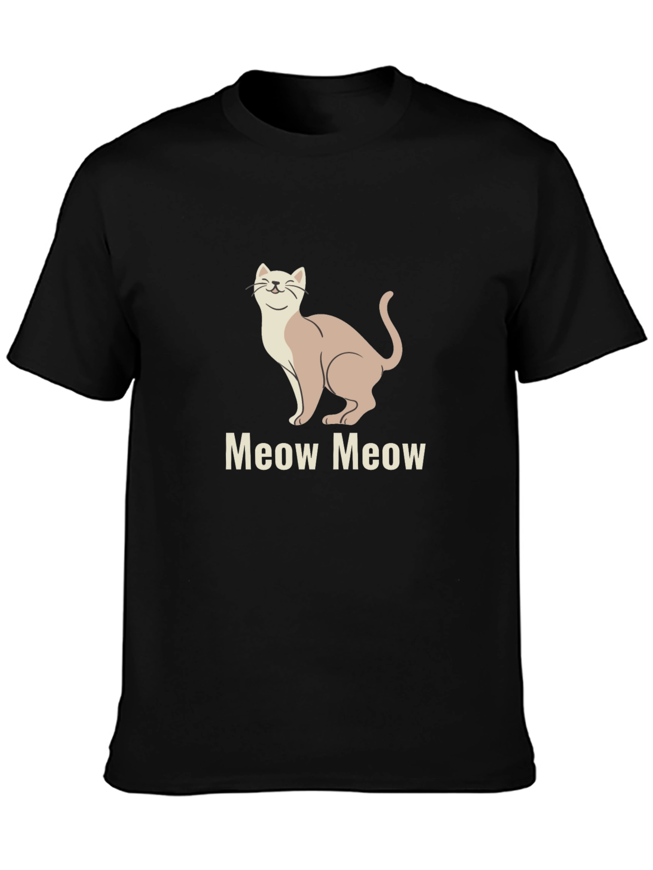 Meow Cat Graphic Tee - Premium Soft Cotton T-Shirt