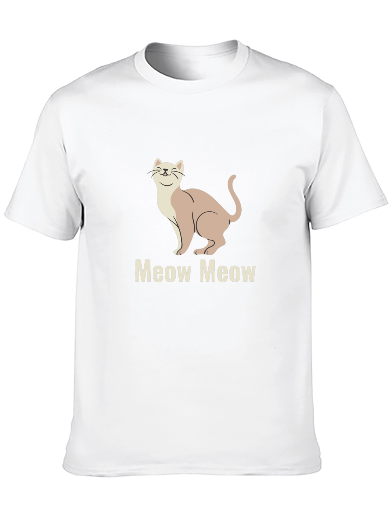 Meow Cat Graphic Tee - Premium Soft Cotton T-Shirt