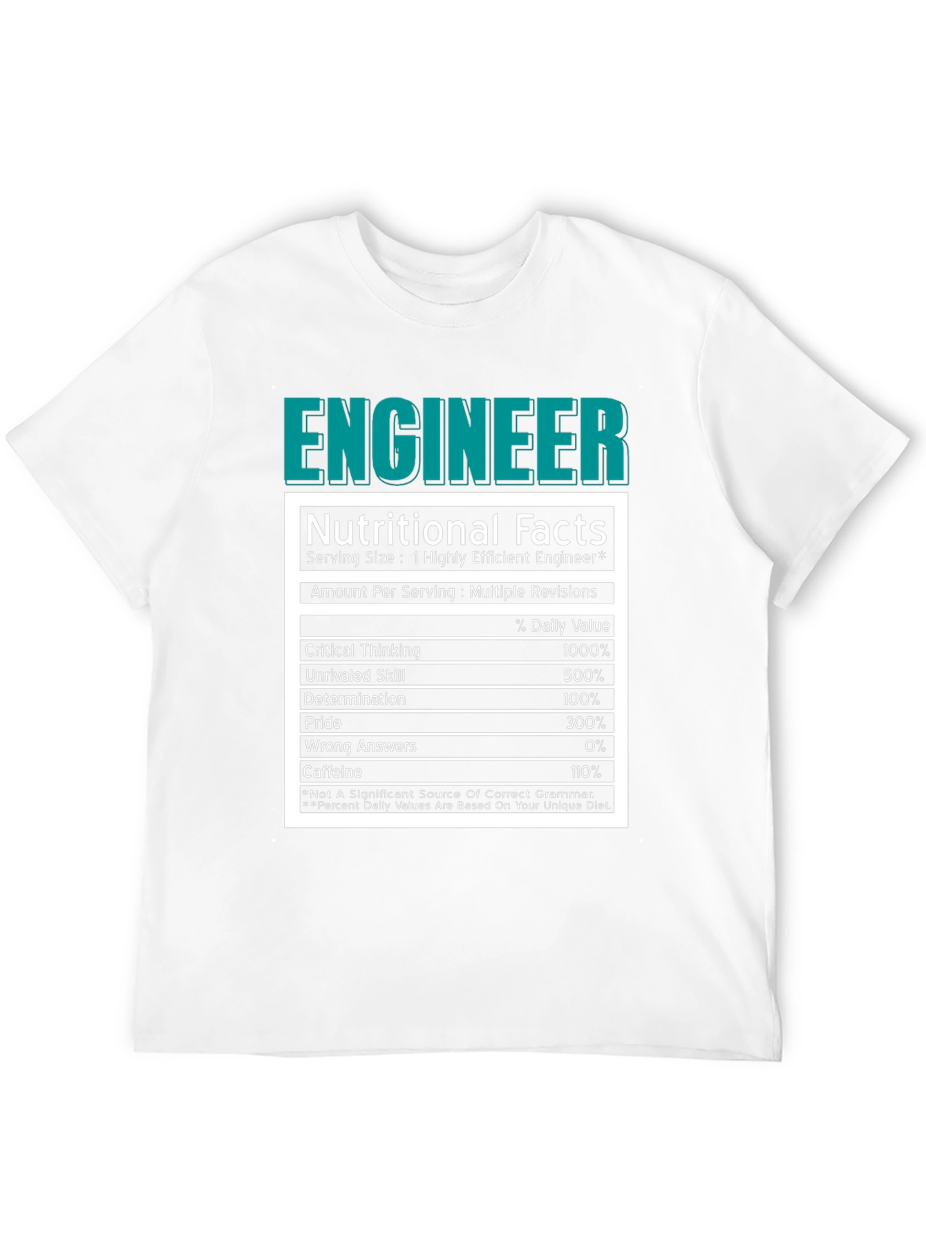 Engineer Nutritional Facts Black T-Shirt