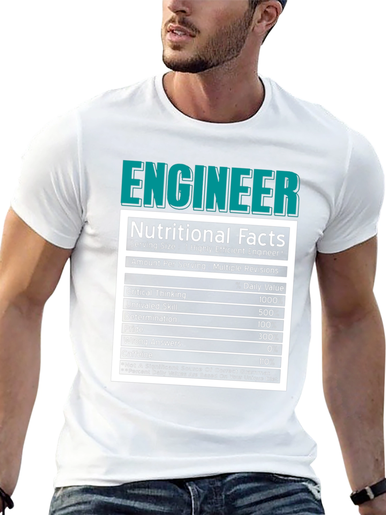 Engineer Nutritional Facts Black T-Shirt