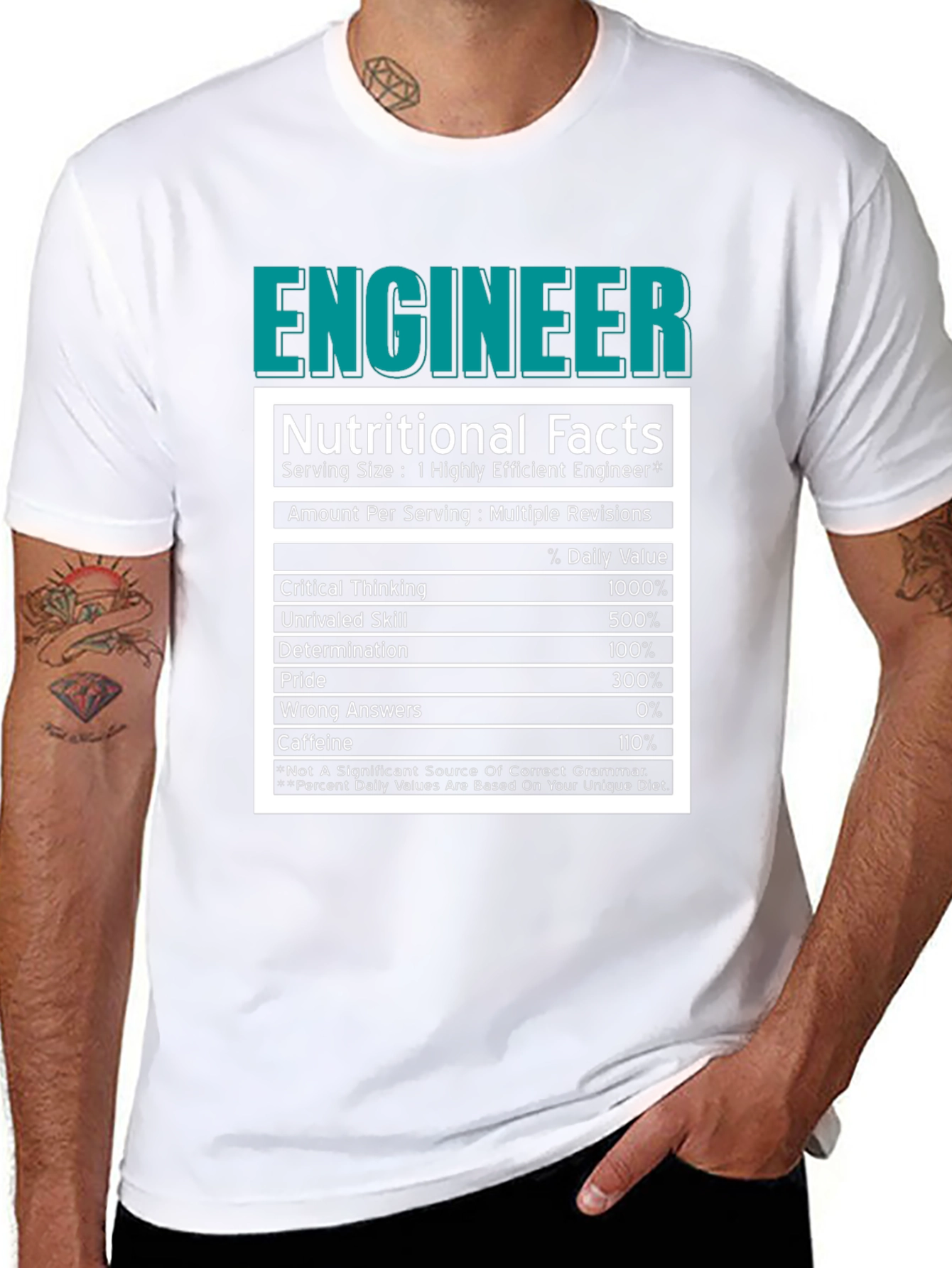 Engineer Nutritional Facts Black T-Shirt