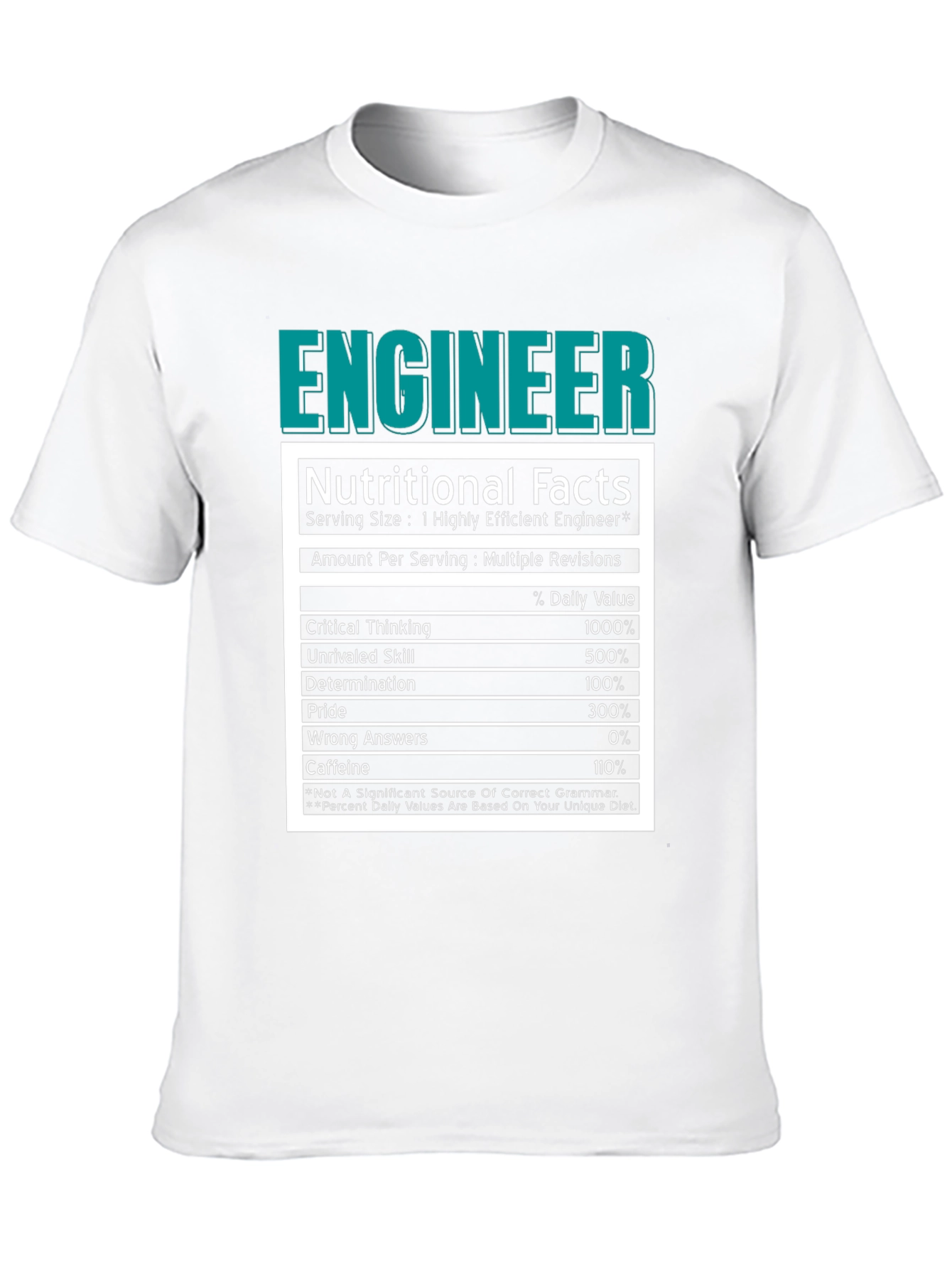 Engineer Nutritional Facts Black T-Shirt