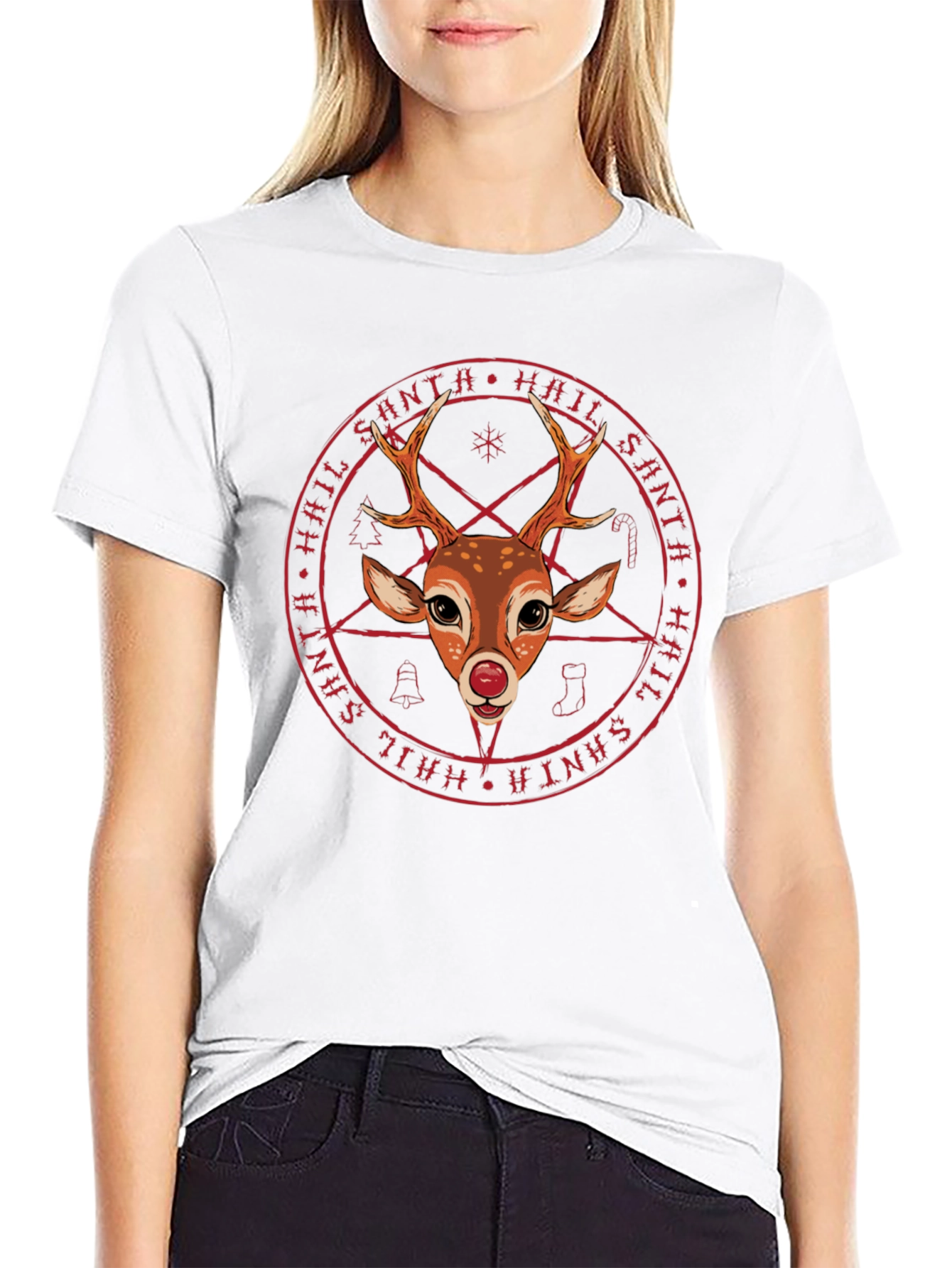 Hail Santa Reindeer T-Shirt - Unique Holiday Tee