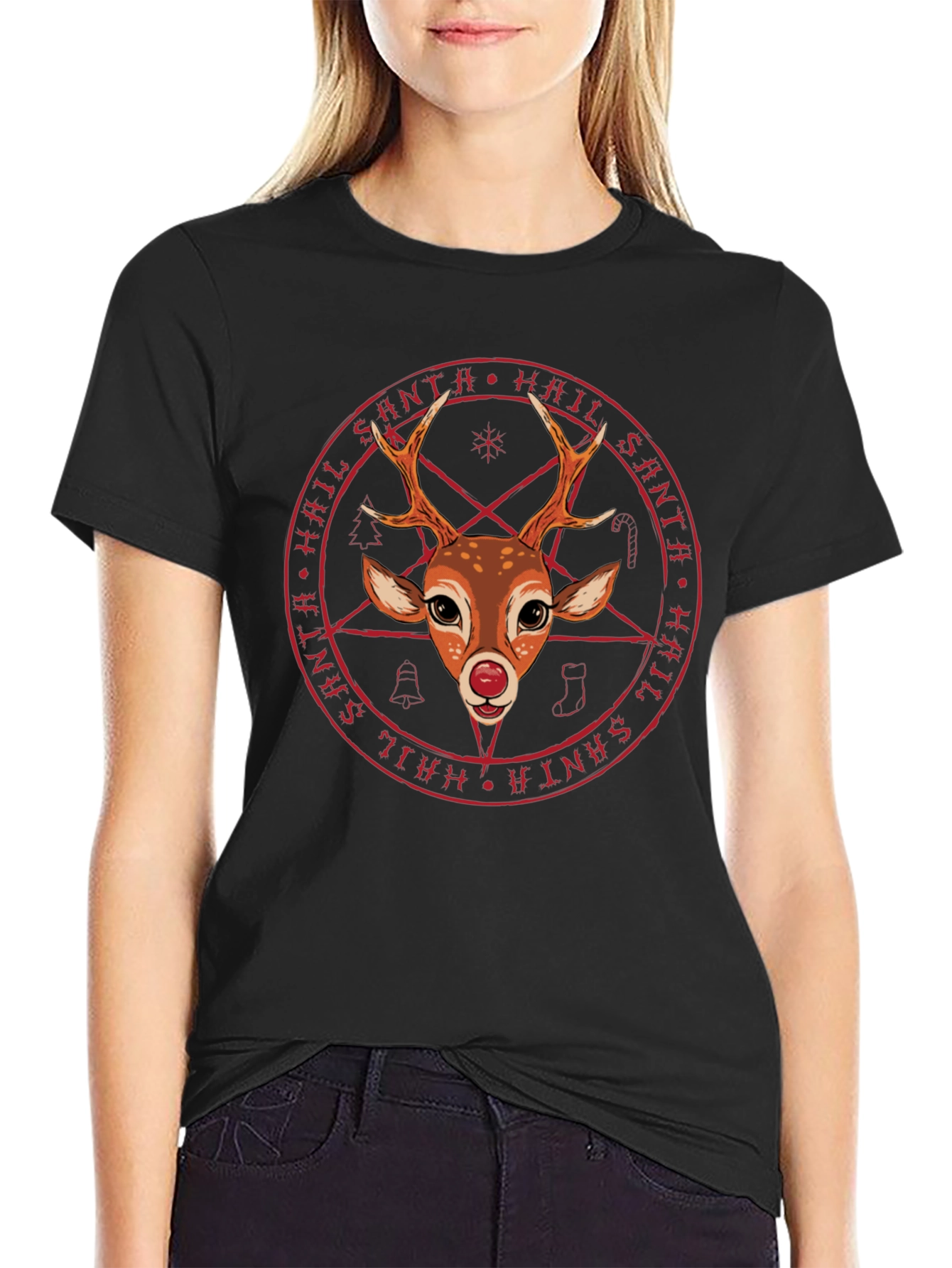 Hail Santa Reindeer T-Shirt - Unique Holiday Tee