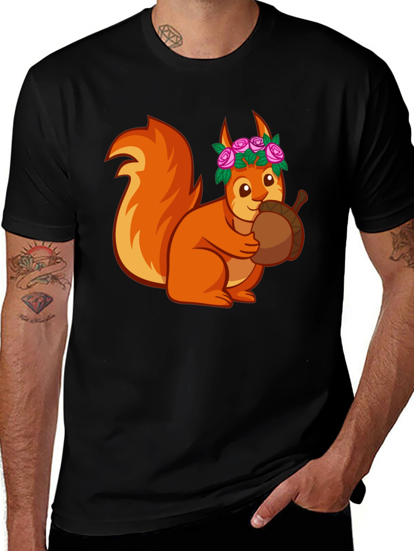Squirrel with Flower Crown T-Shirt