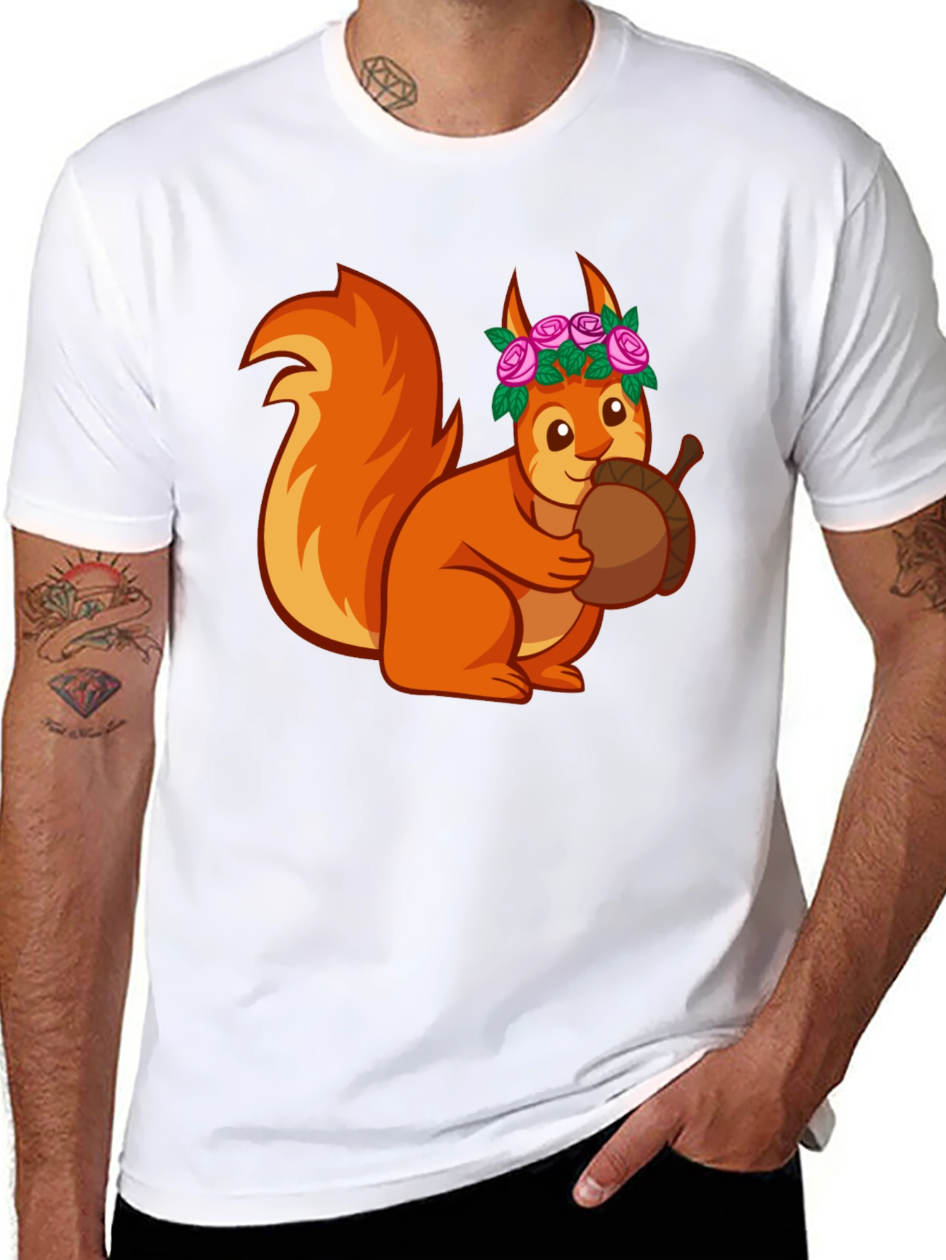 Squirrel with Flower Crown T-Shirt