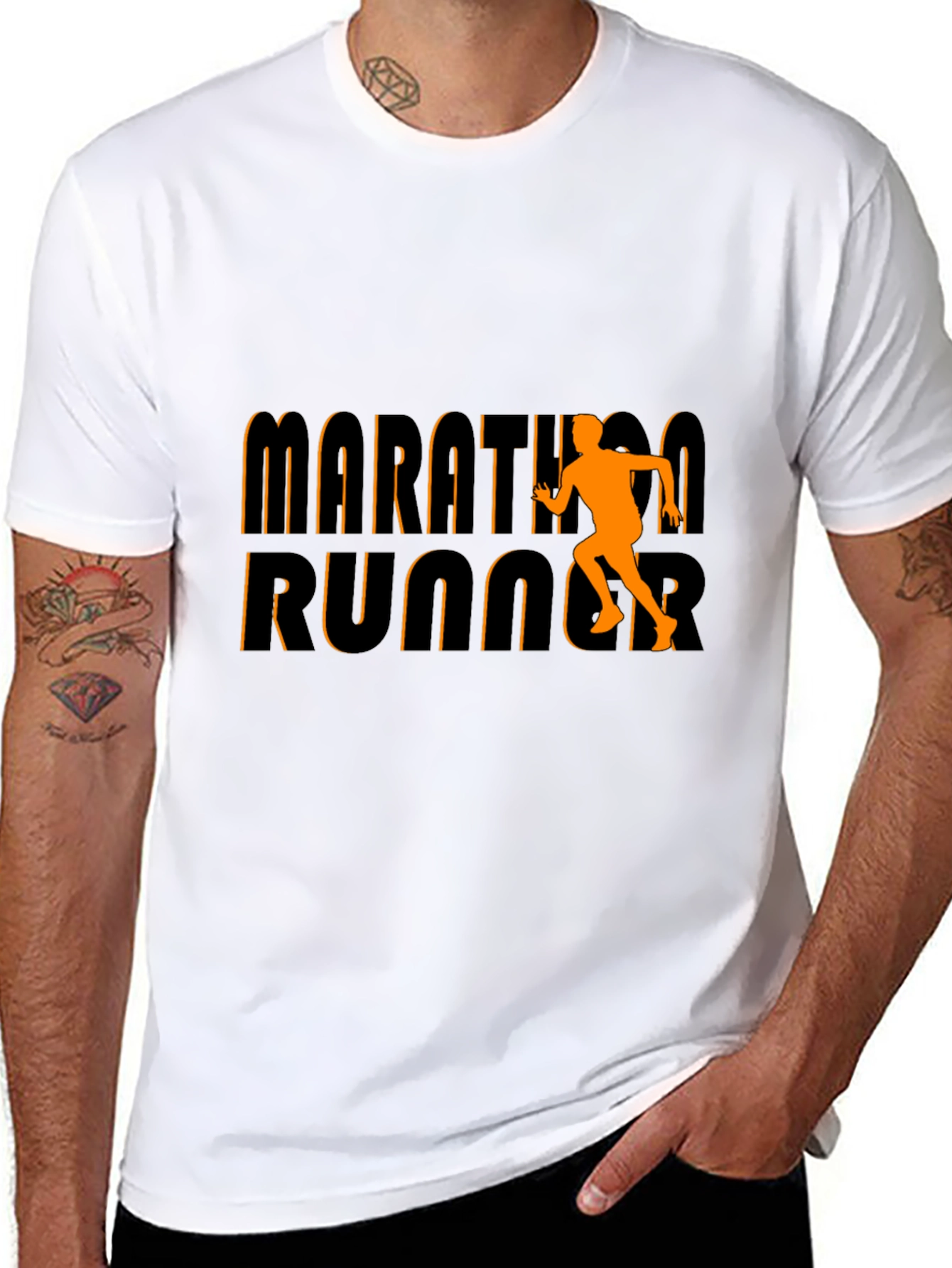 Marathon Runner Graphic Tee - Black
