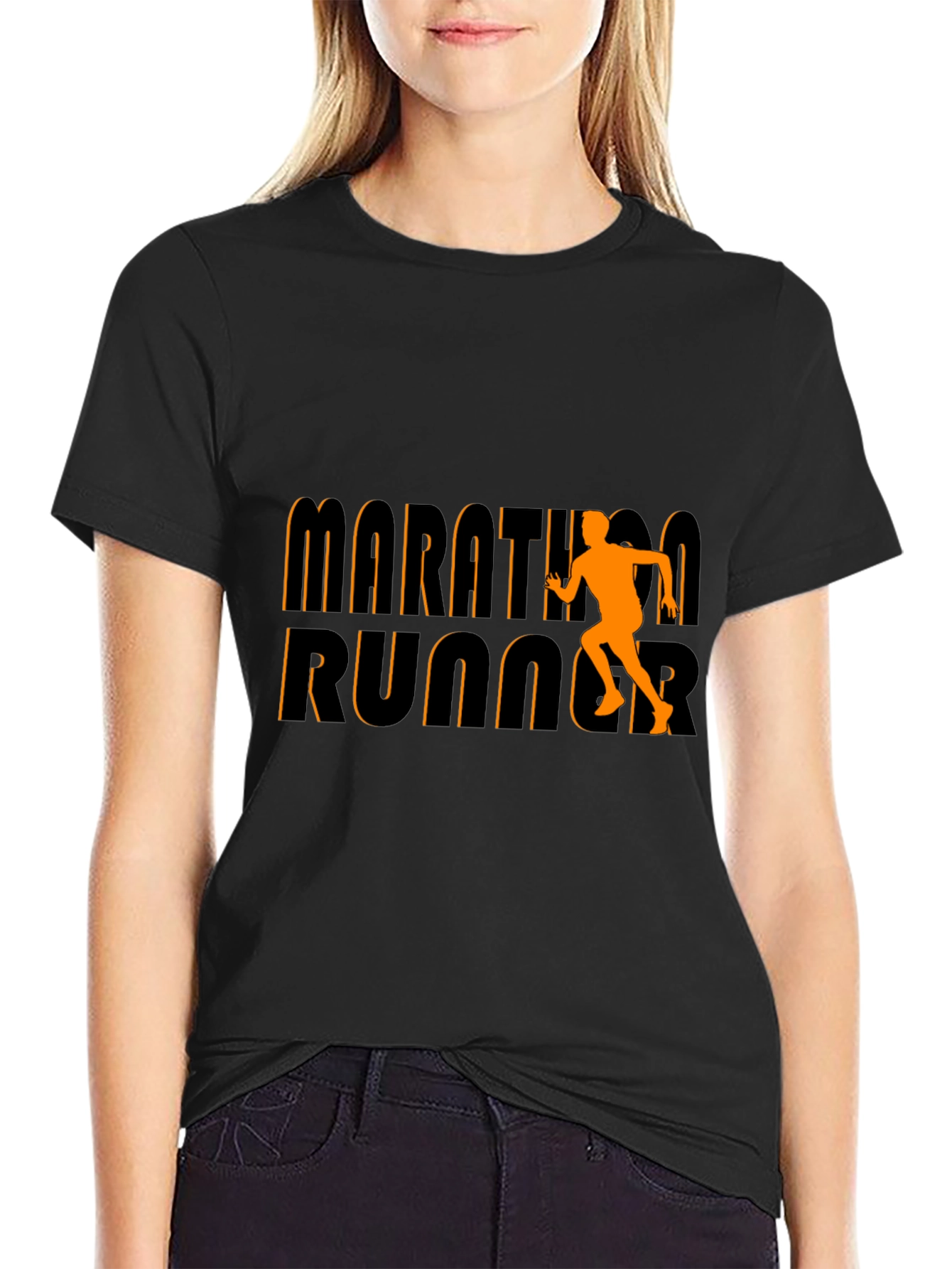 Marathon Runner Graphic Tee - Black