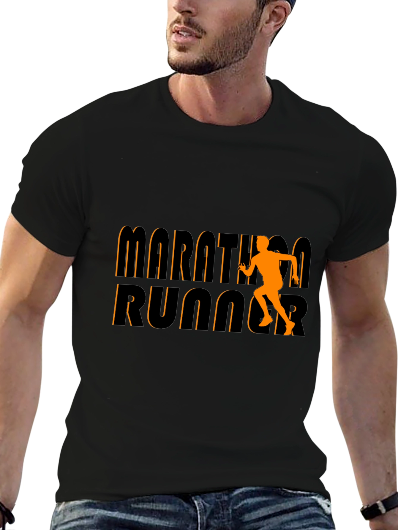 Marathon Runner Graphic Tee - Black