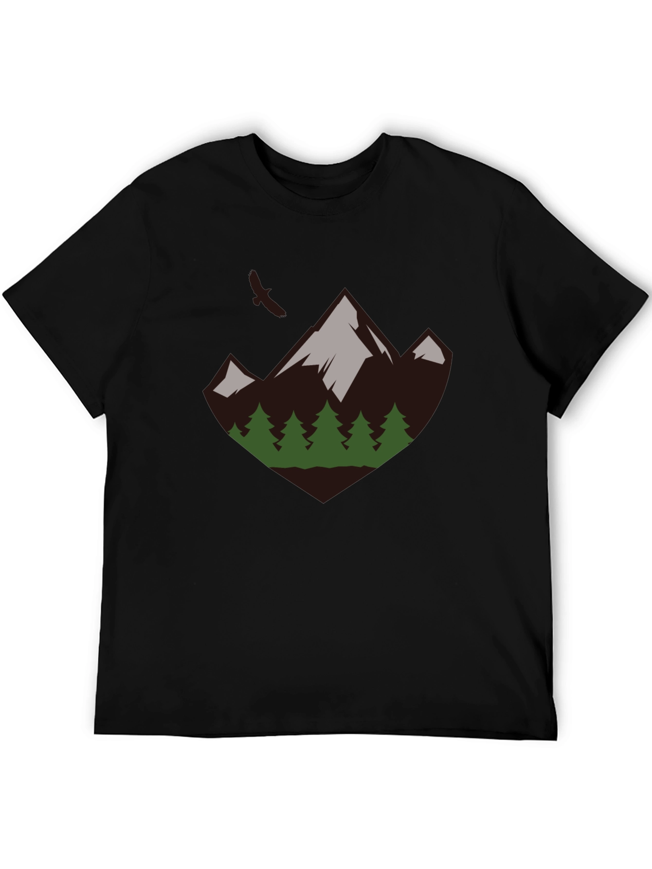 Mountain & Trees Graphic Tee - Nature Adventure Shirt