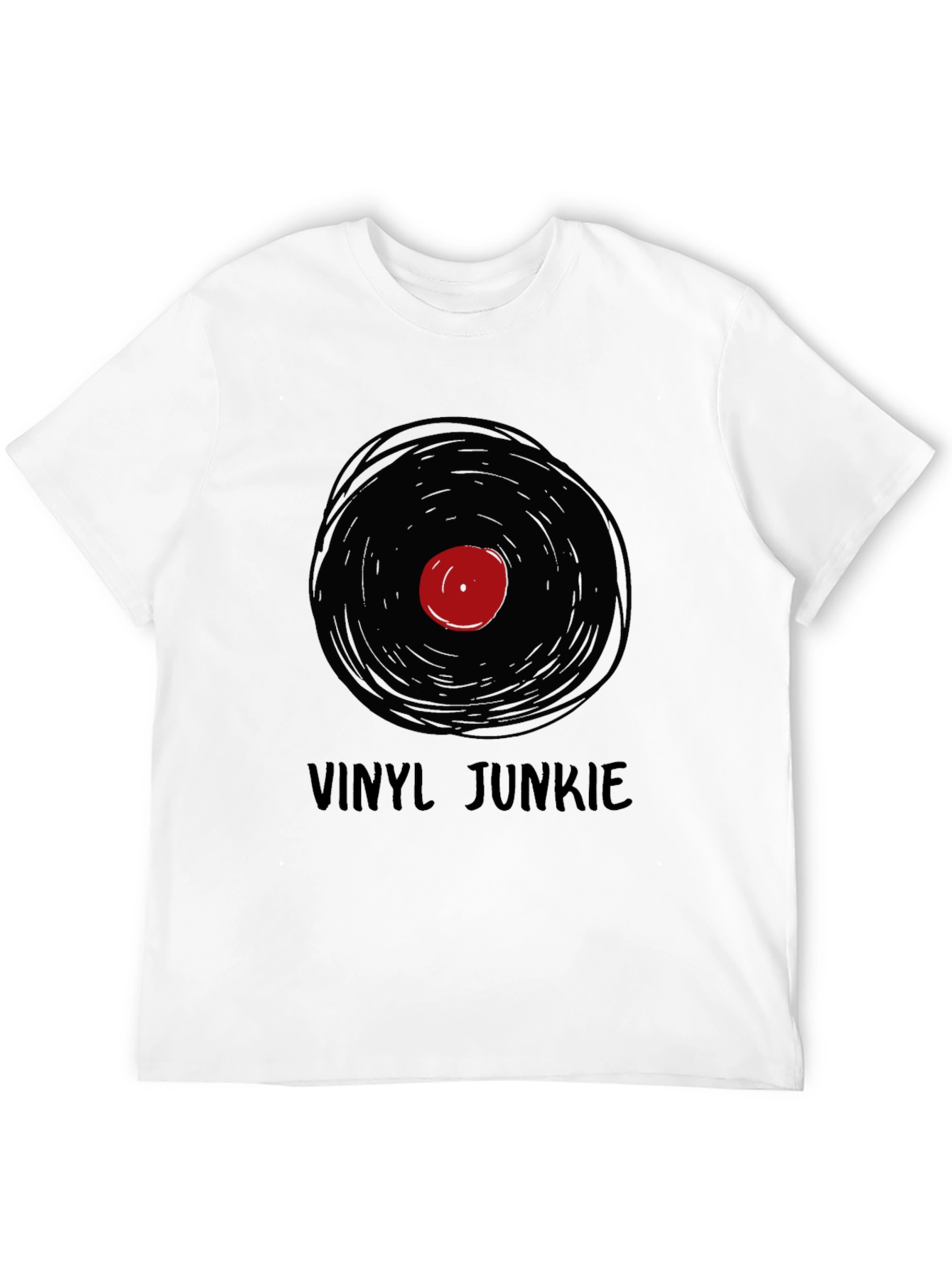 Vinyl Junkie Graphic Tee - Retro Music Lover T-Shirt