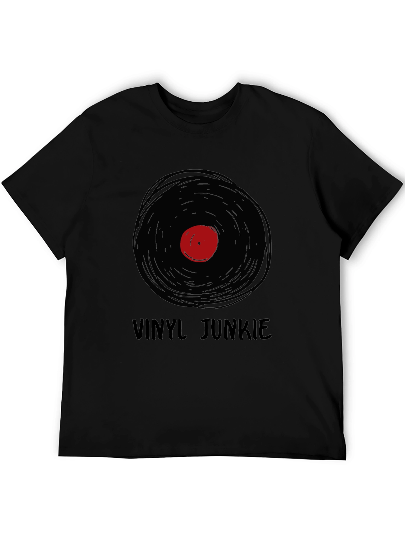 Vinyl Junkie Graphic Tee - Retro Music Lover T-Shirt