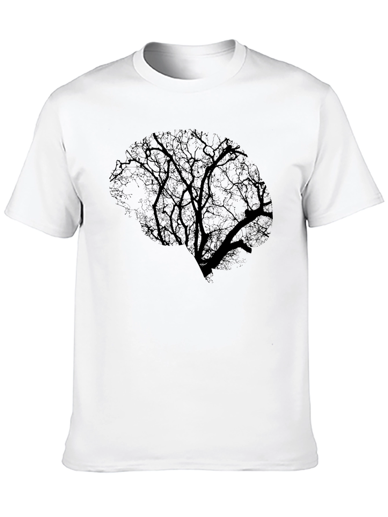 Brain Tree Graphic Tee - Black Cotton T-Shirt