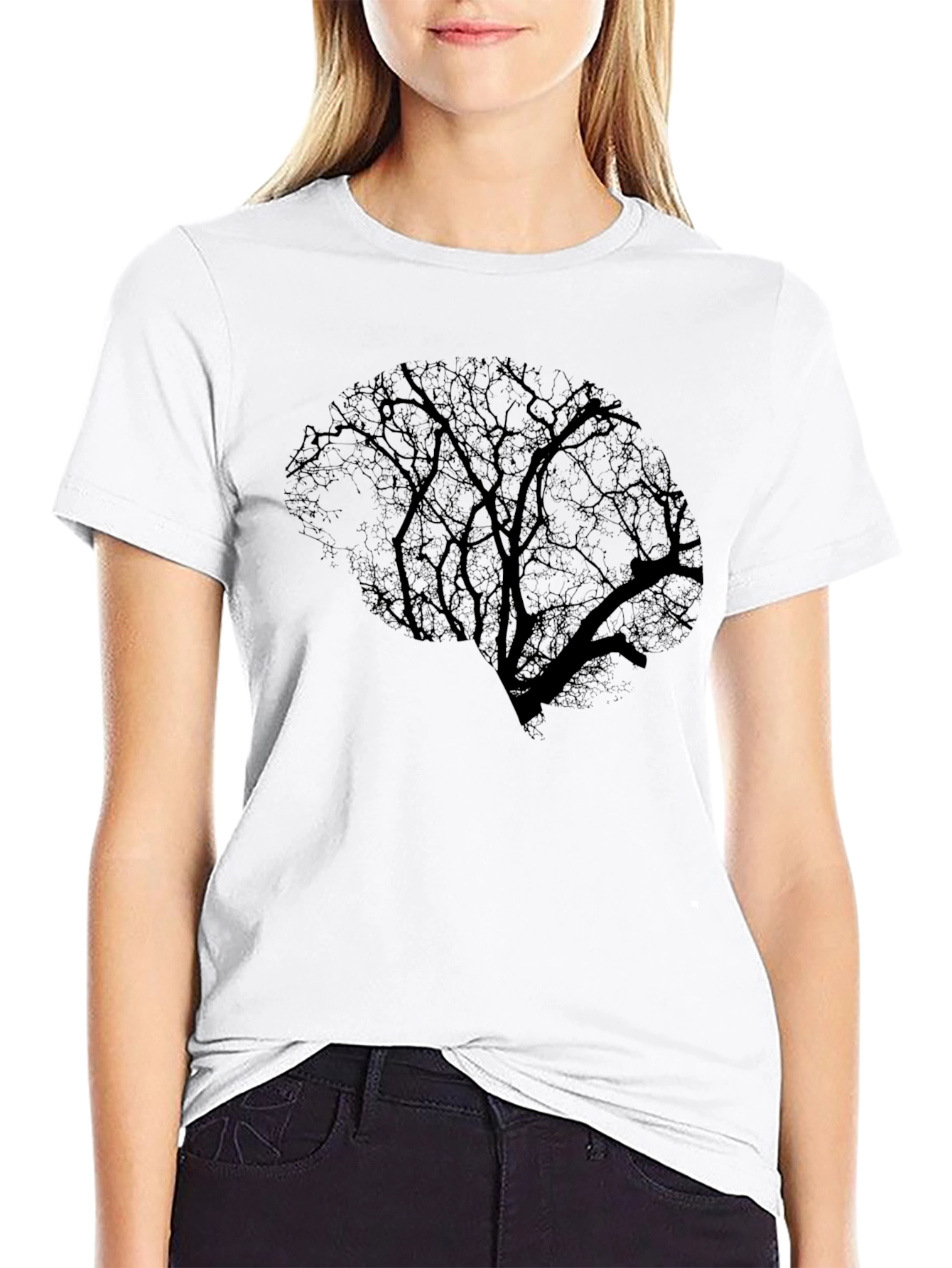 Brain Tree Graphic Tee - Black Cotton T-Shirt