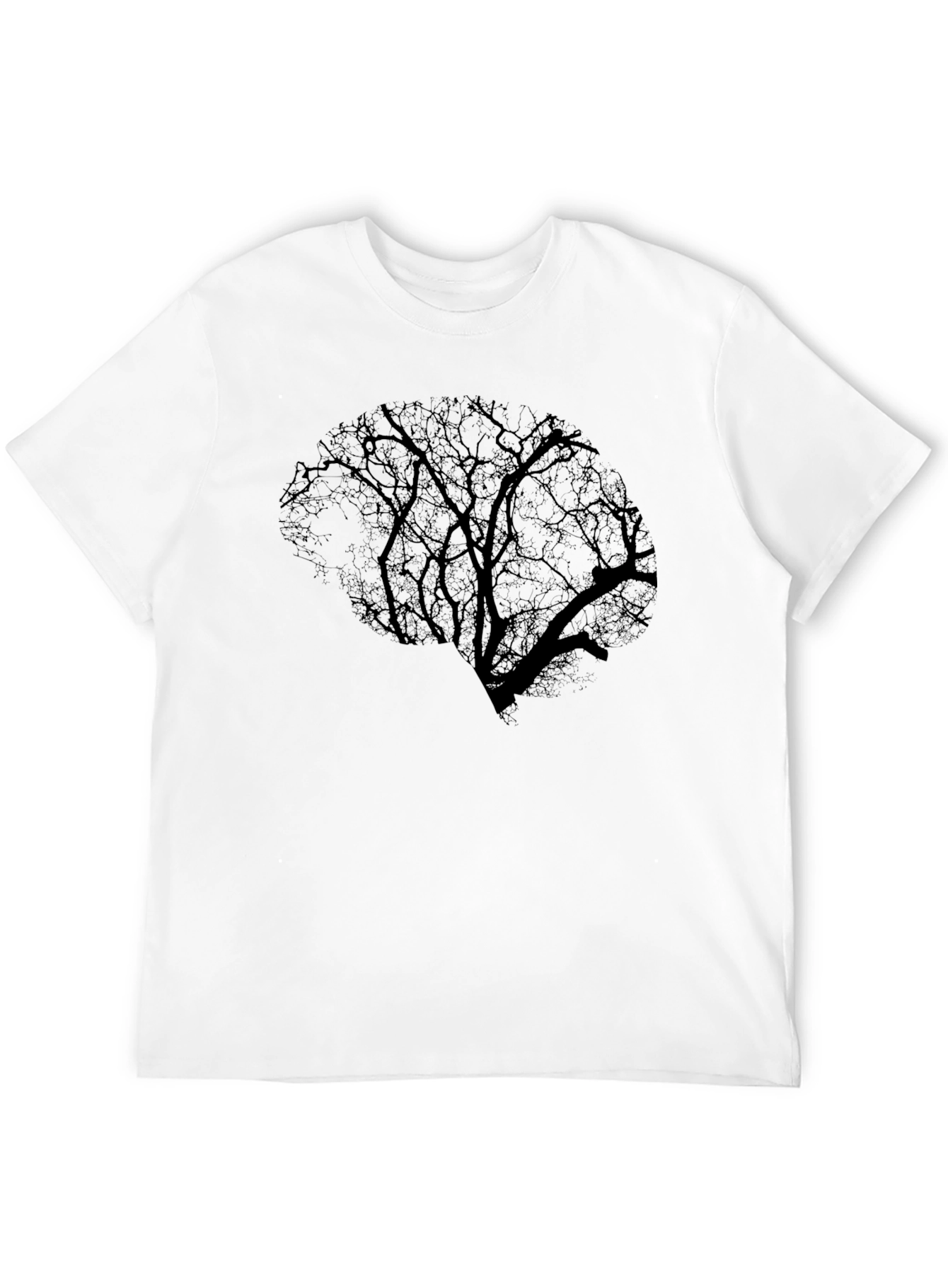 Brain Tree Graphic Tee - Black Cotton T-Shirt